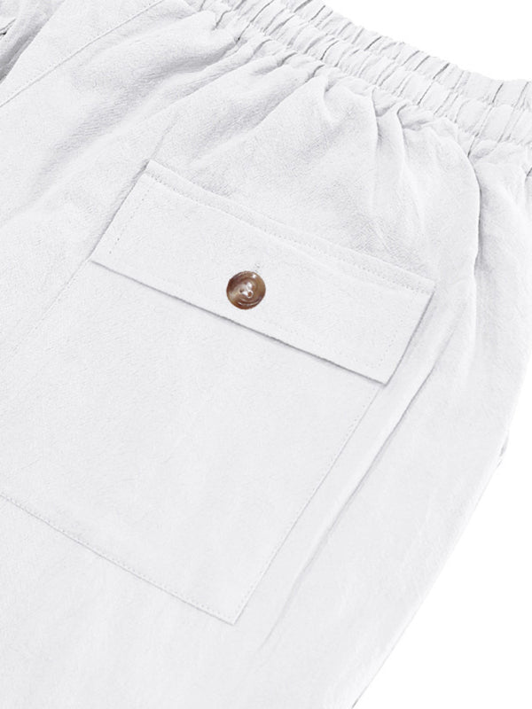 Loose linen casual wide-leg beach sports four seasons breathable trousers - MyriadMart