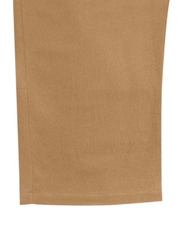 Loose linen casual wide-leg beach sports four seasons breathable trousers - MyriadMart