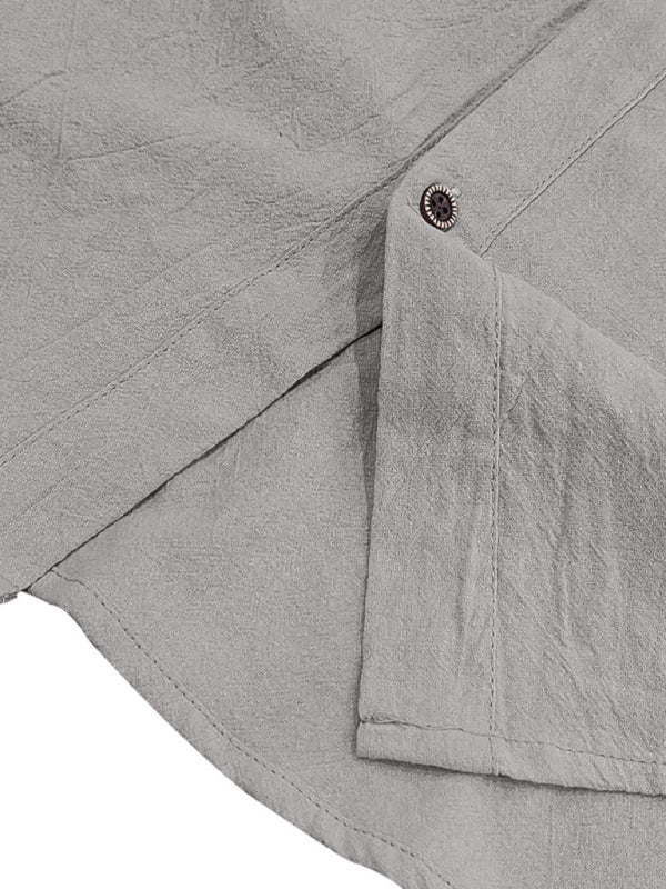 Men's Casual Sleeveless Waistcoat Shirt Linen Hooded Solid Color Breathable Loose Top - MyriadMart