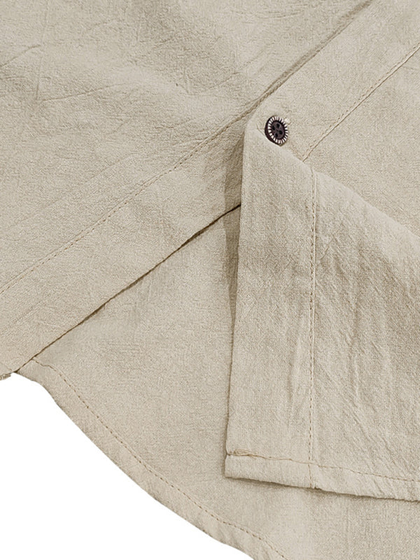 Men's Casual Sleeveless Waistcoat Shirt Linen Hooded Solid Color Breathable Loose Top - MyriadMart