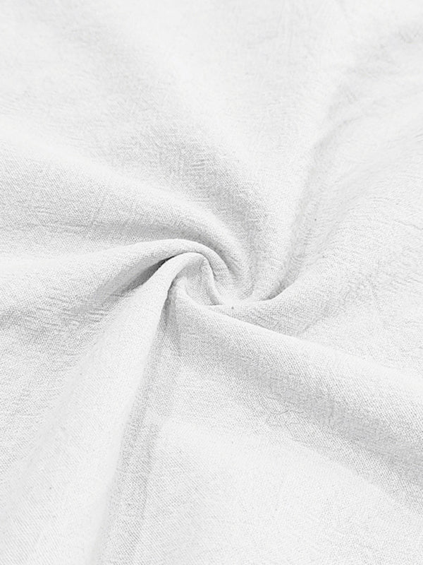 Men's Casual Sleeveless Waistcoat Shirt Linen Hooded Solid Color Breathable Loose Top - MyriadMart