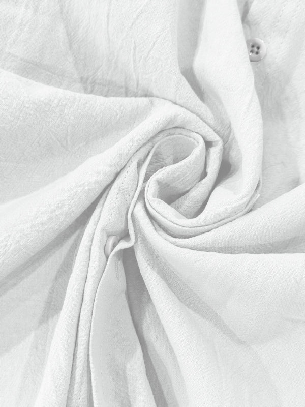 Linen long-sleeved stand-up collar breathable casual men's shirt - MyriadMart