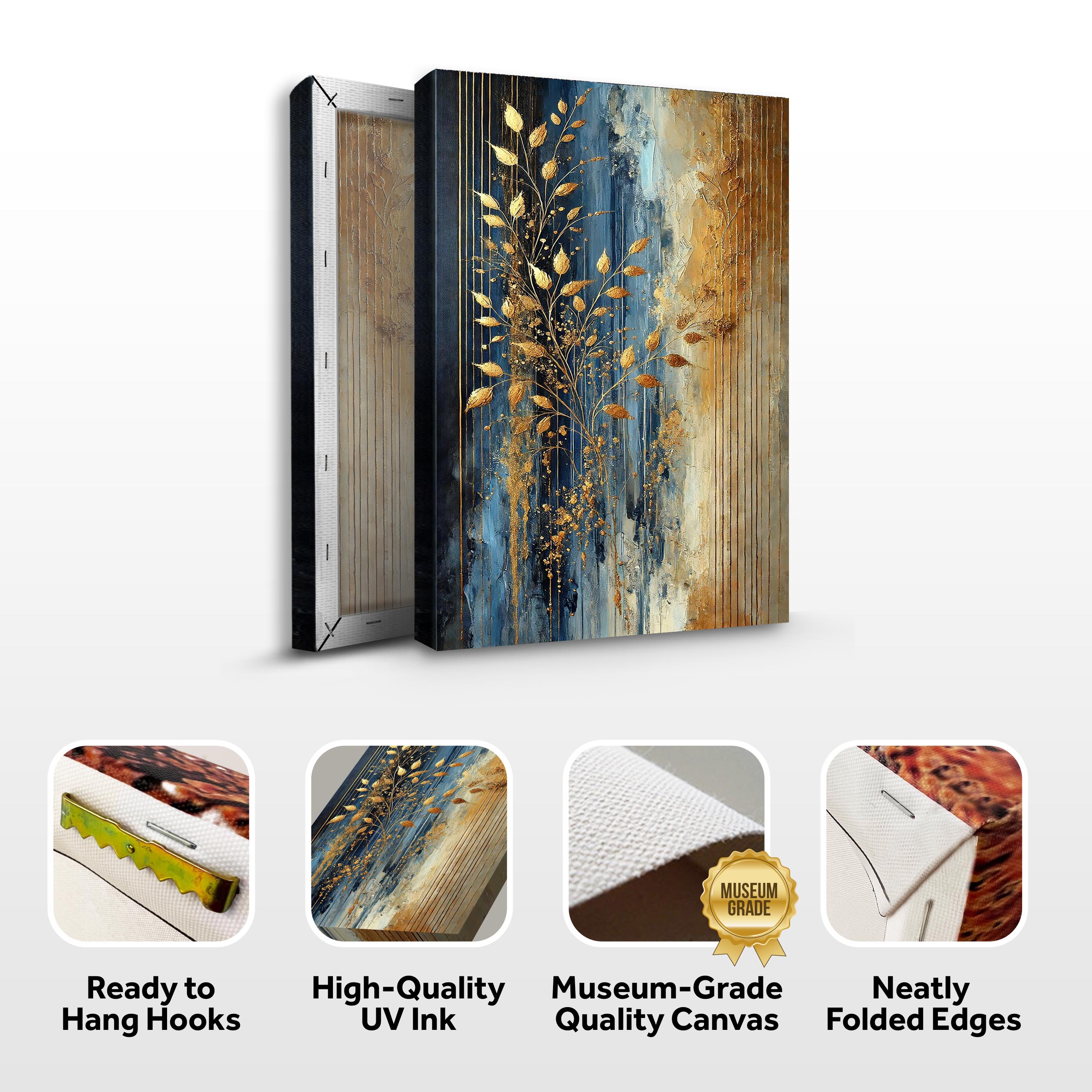 Modern Gold Leaves Wall Art on sale at MyriadMart