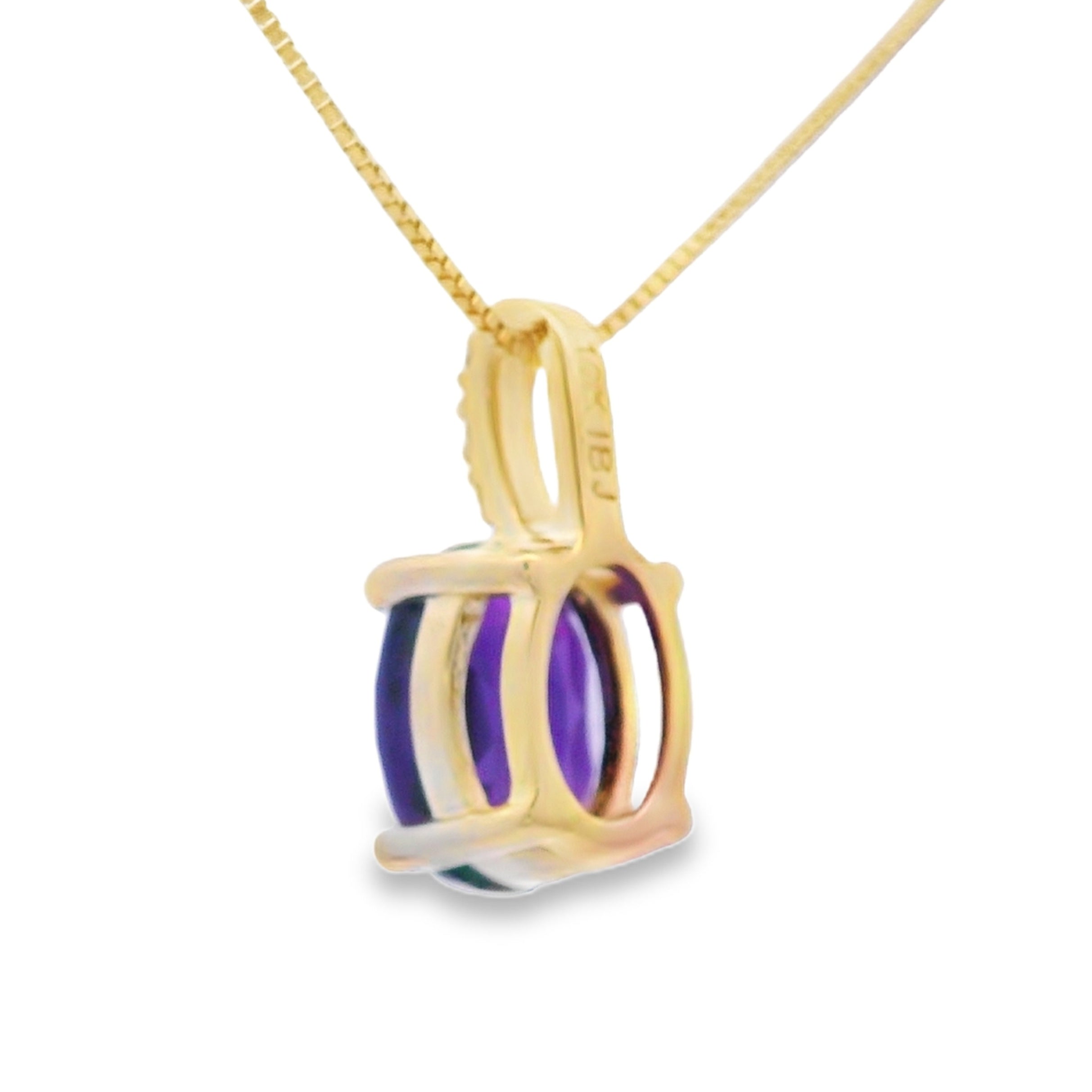 Amethyst Diamond Fashion Pendants 10KT Yellow Gold on sale at MyriadMart