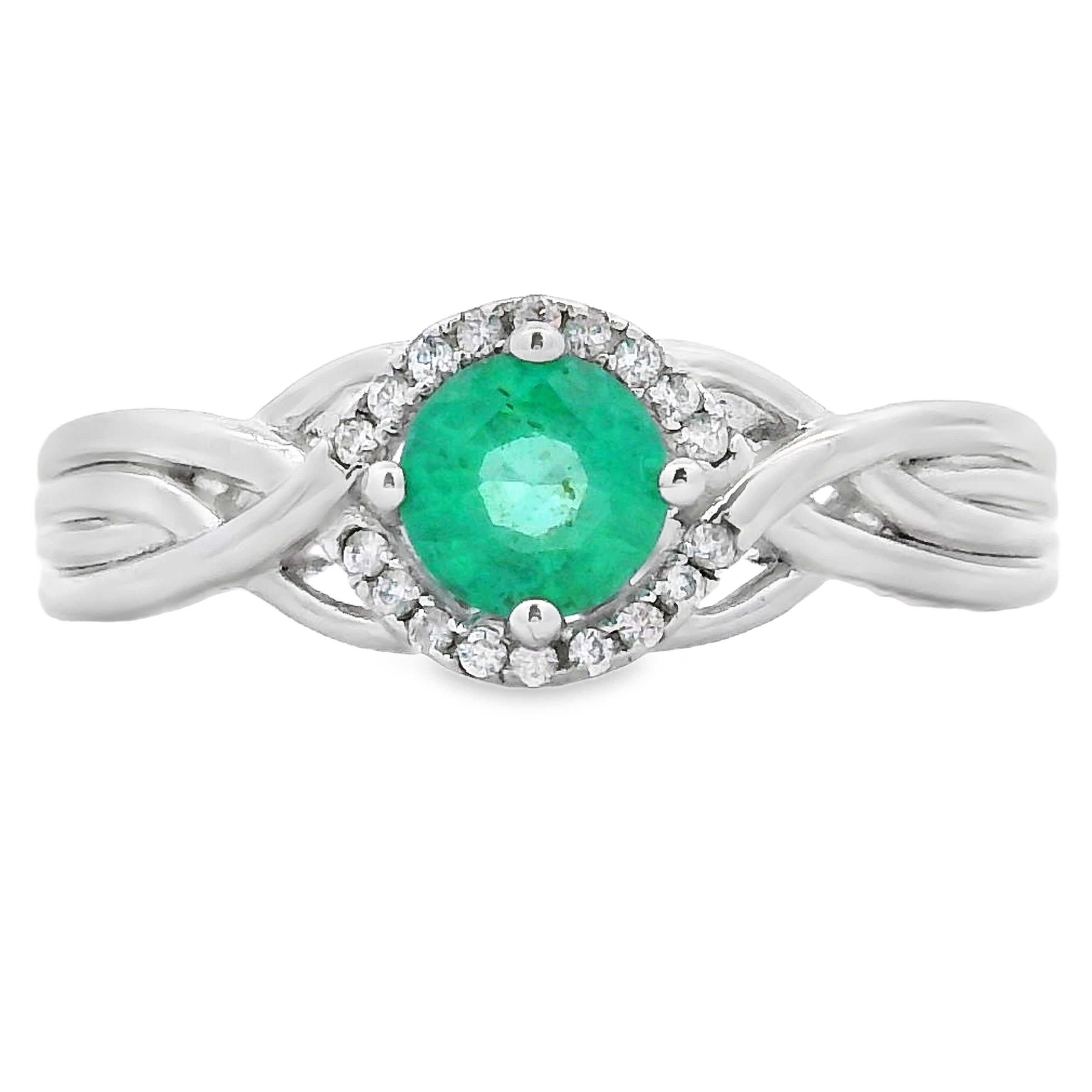 .58ct Emerald Zircon Ring Sterling Silver on sale at MyriadMart