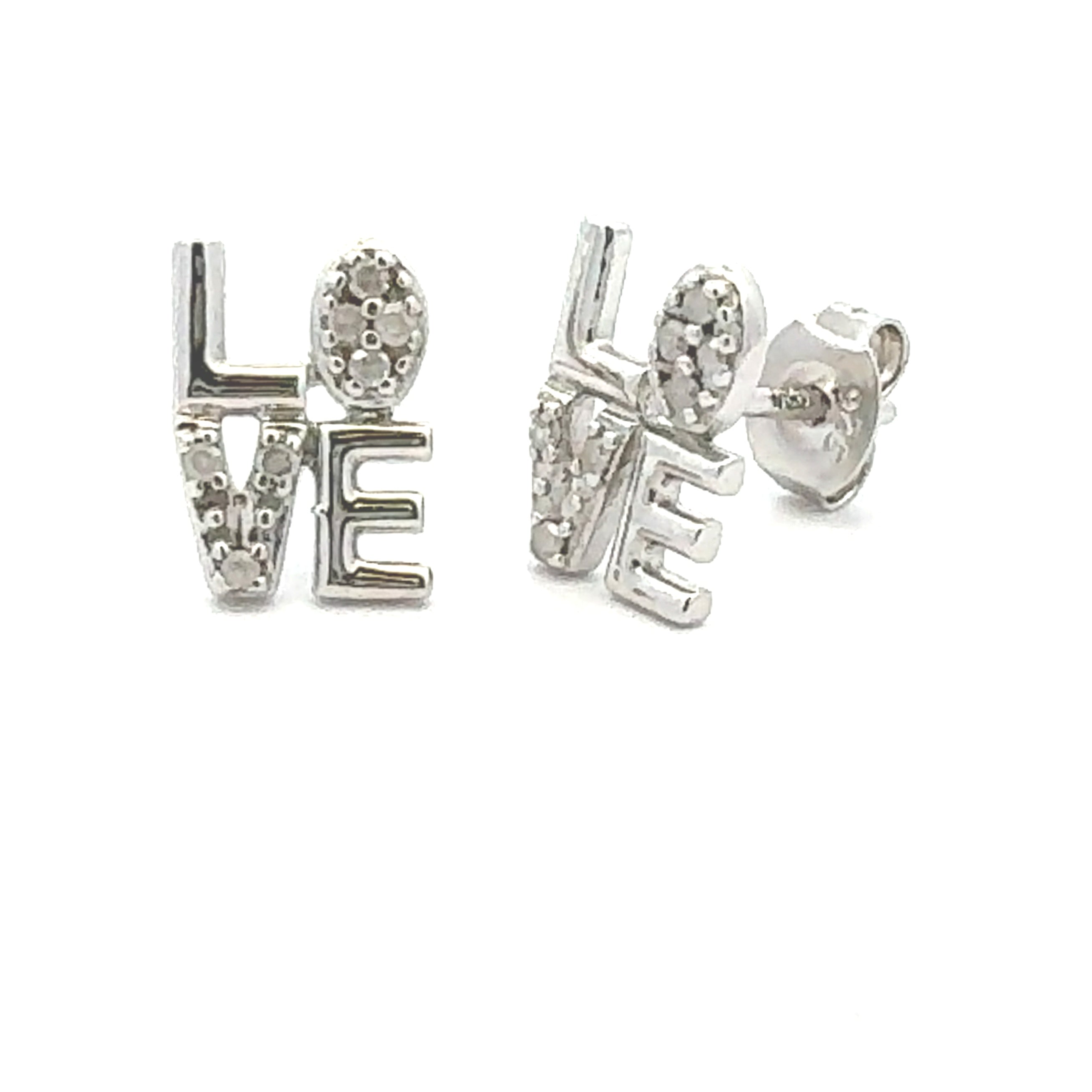 .03ct Diamond Earrings Sterling Silver on sale at MyriadMart
