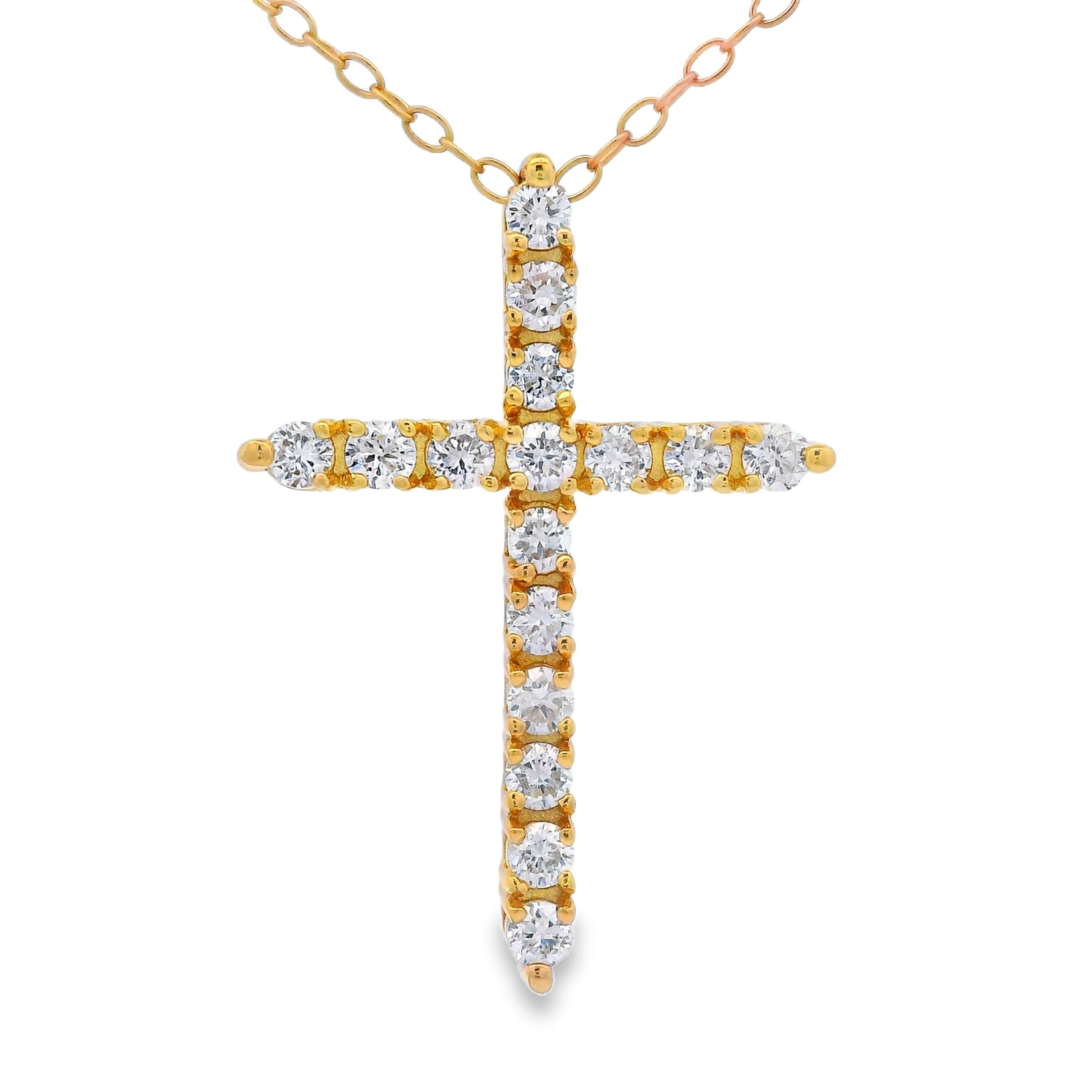Natural .55ct Cross Religious Pendant Sterling Silver on sale at MyriadMart