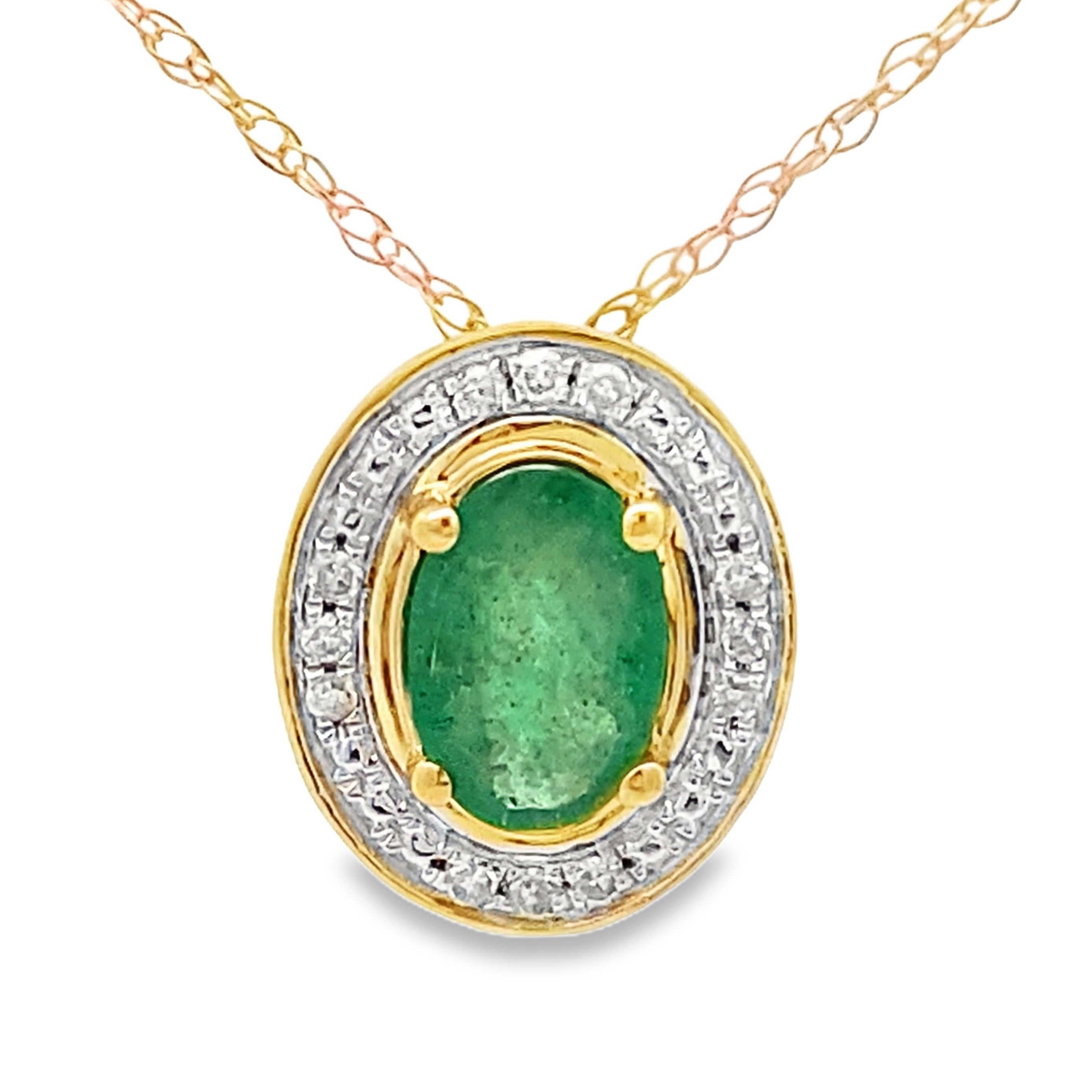 .46ct Emerald Diamond Fashion Pendants 10KT Yellow Gold on sale at MyriadMart