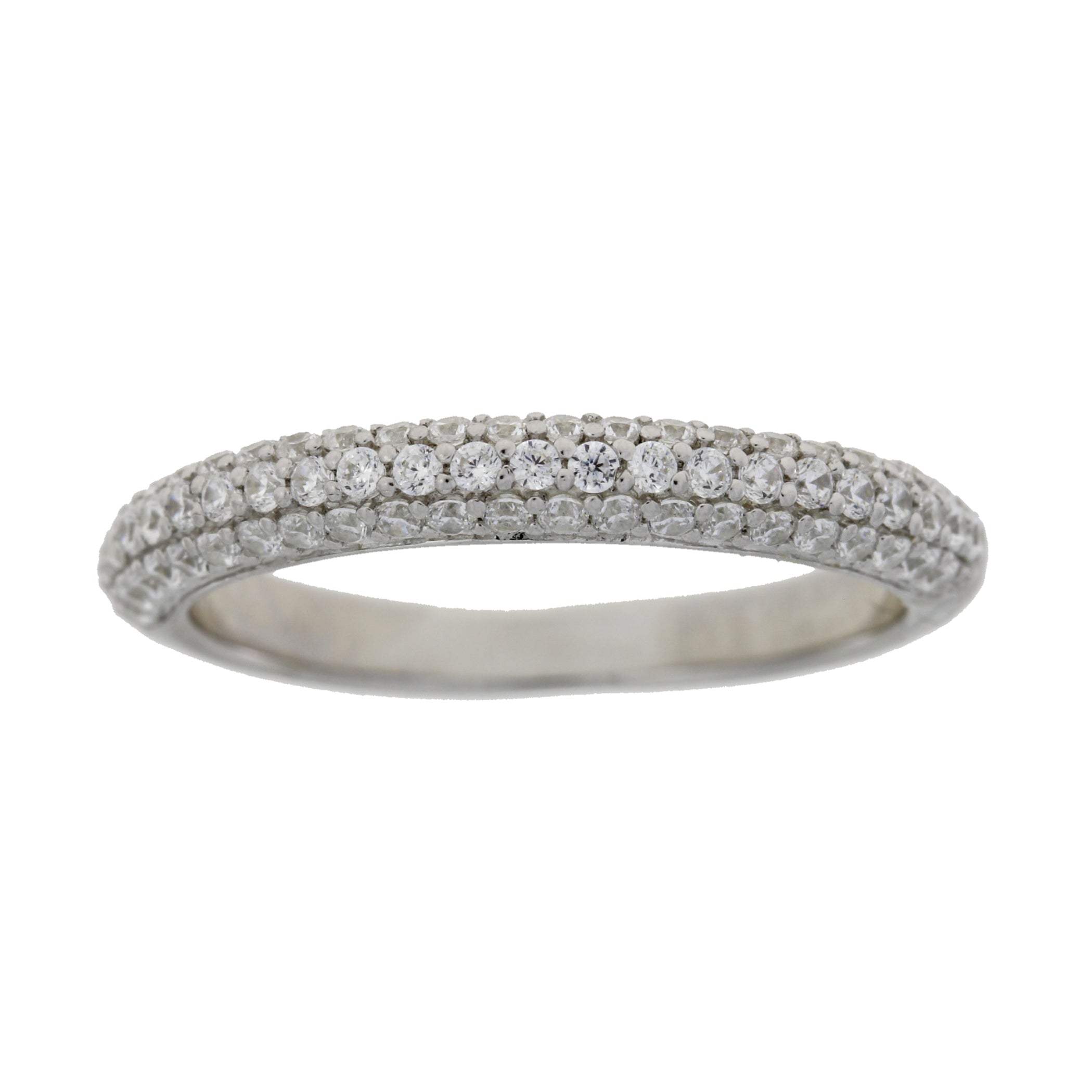 Cubic Zirconium Wedding Band Ring Sterling Silver on sale at MyriadMart