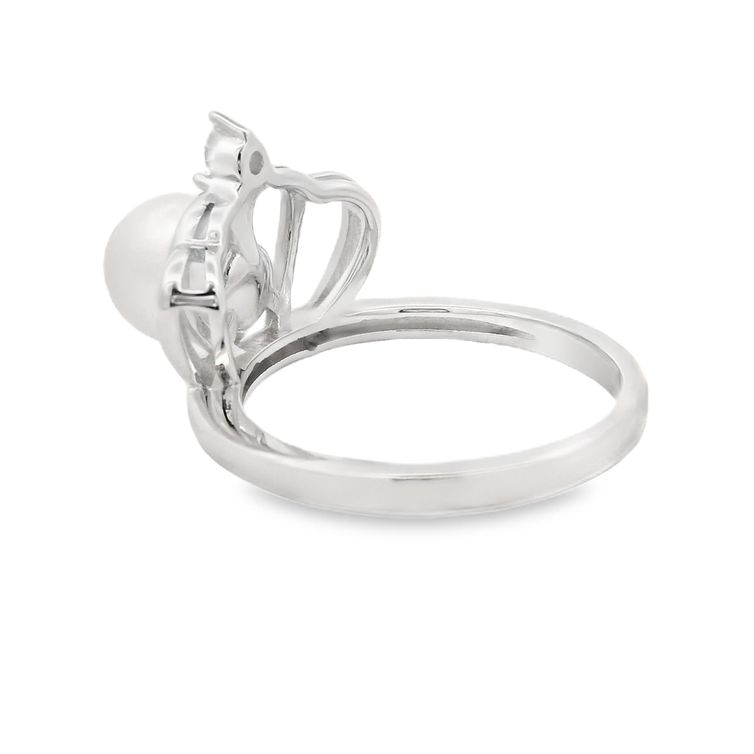 FW Pearl Cubic Zirconium Ring Sterling Silver on sale at MyriadMart