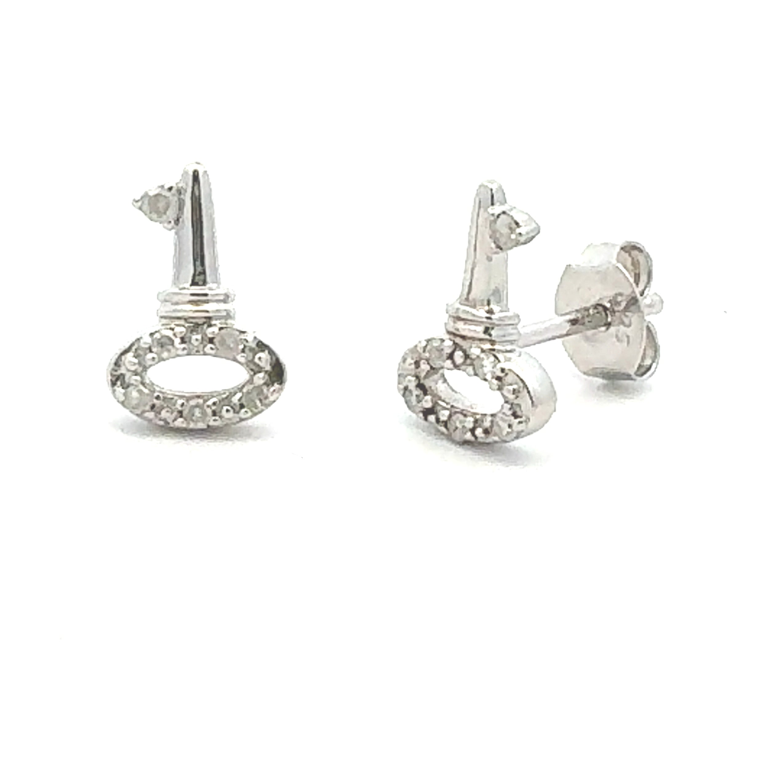 .03ct Diamond Earrings Sterling Silver on sale at MyriadMart