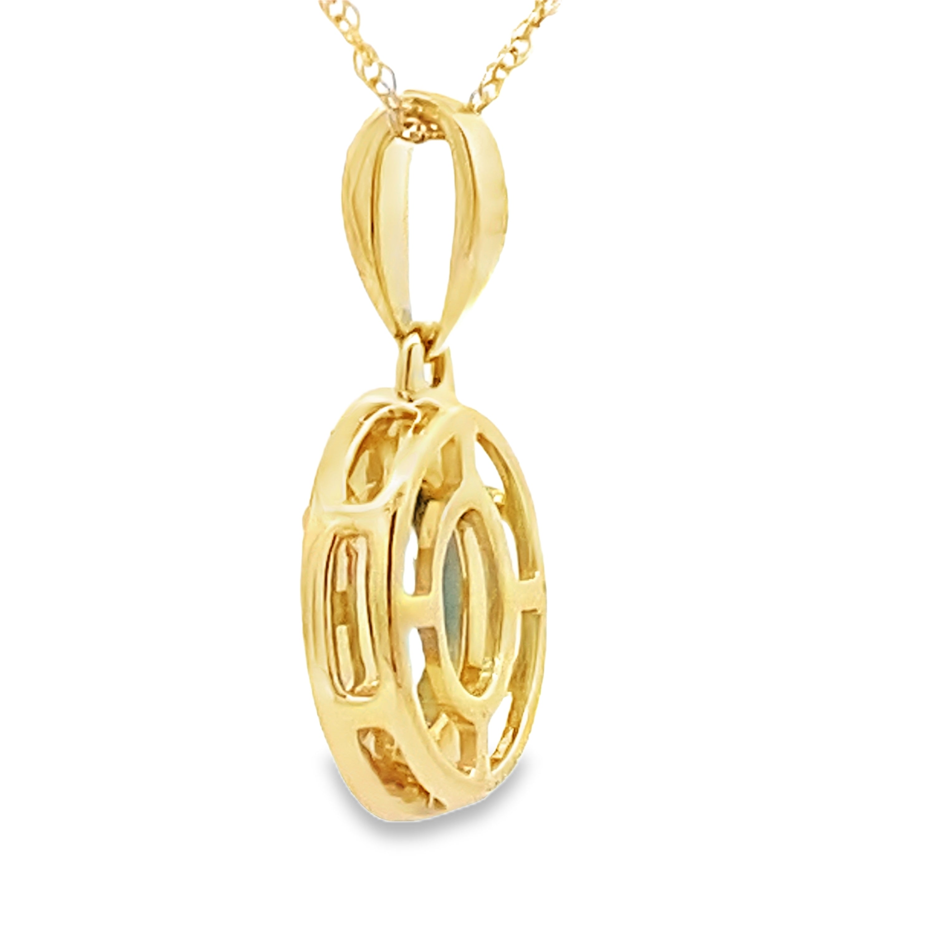 Blue Topaz Diamond Fashion Pendants 10KT Yellow Gold on sale at MyriadMart