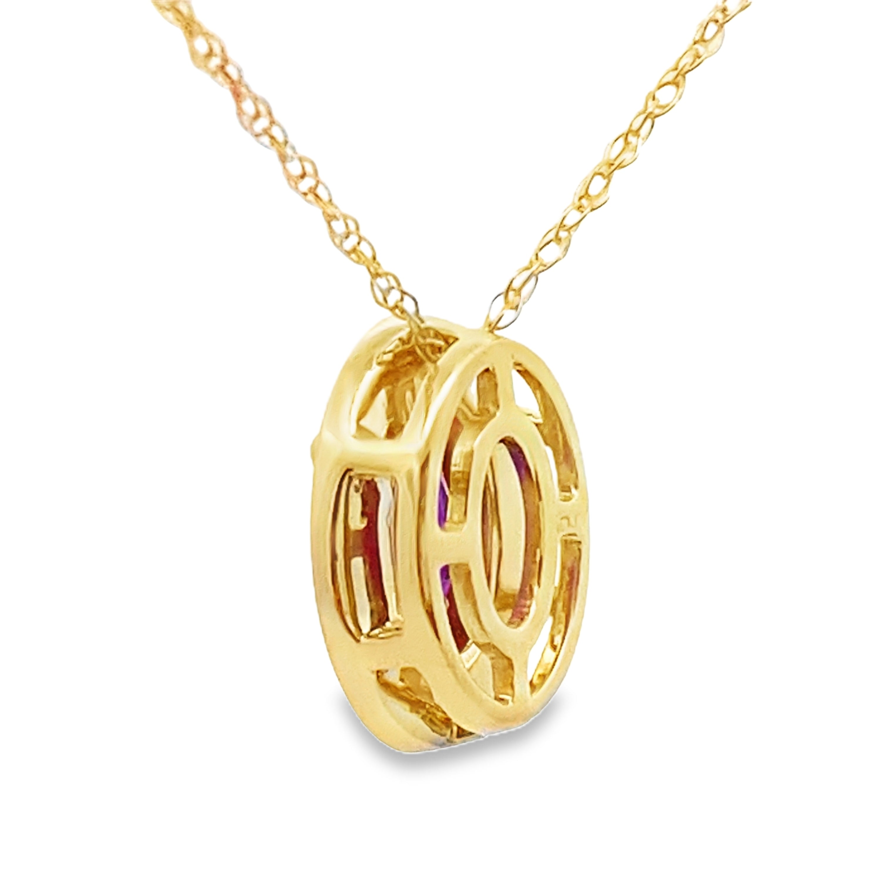 Amethyst Diamond Fashion Pendants 10KT Yellow Gold on sale at MyriadMart