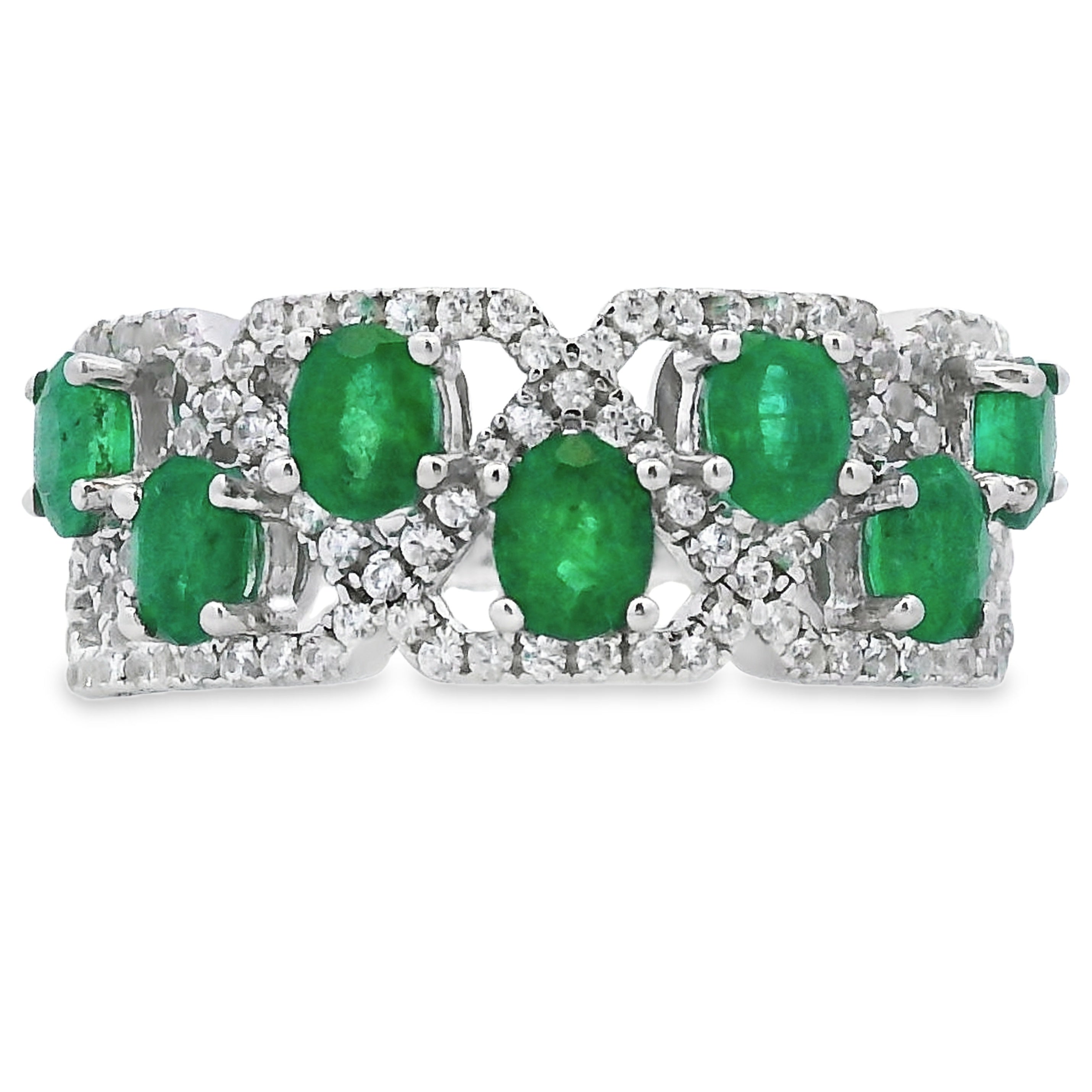 1.82ct Emerald Zircon Ring Sterling Silver on sale at MyriadMart