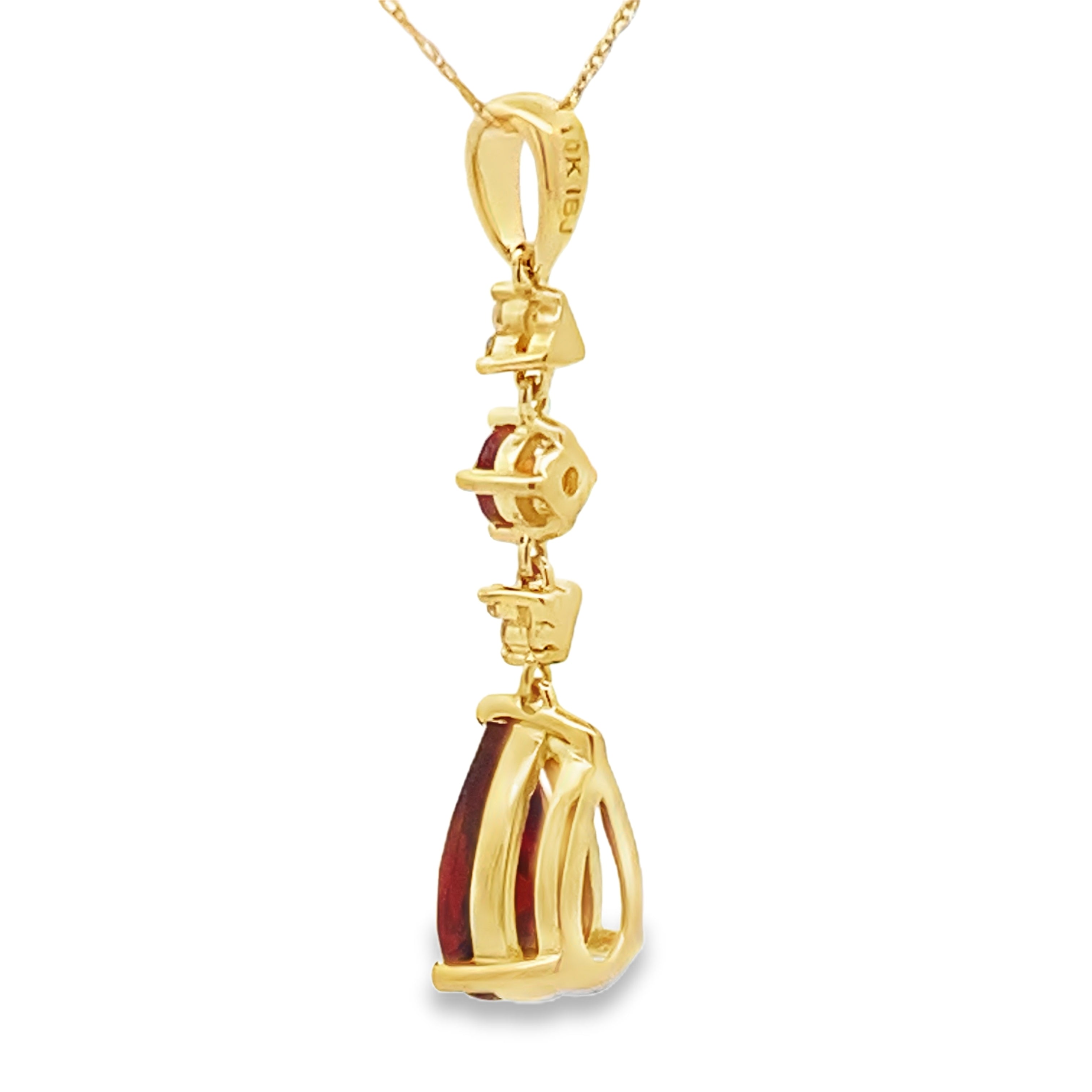 2.25ct Garnet Diamond Fashion Pendants 10KT Yellow Gold on sale at MyriadMart