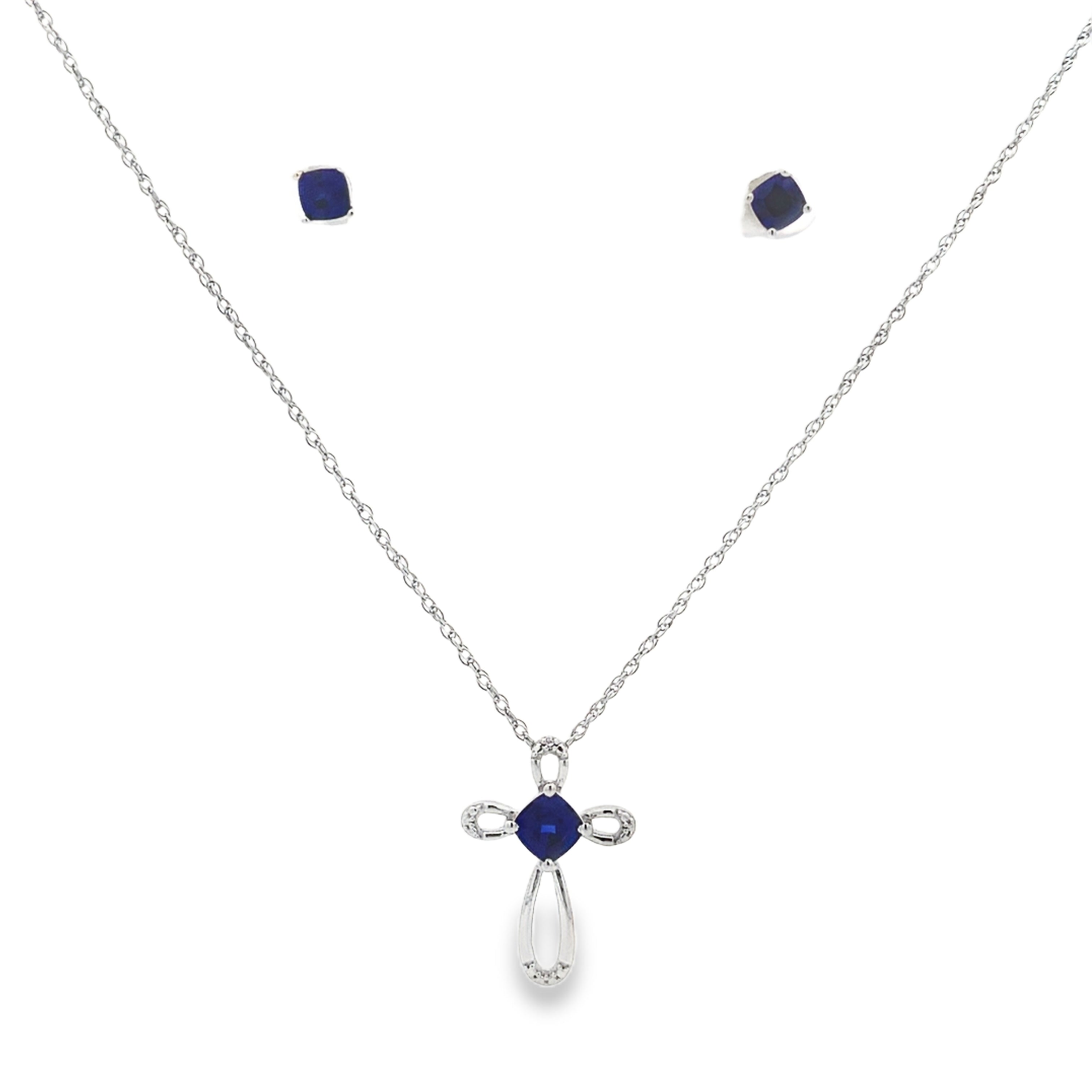 Created Sapphire Jewelry sets Sterling Silver on sale at MyriadMart