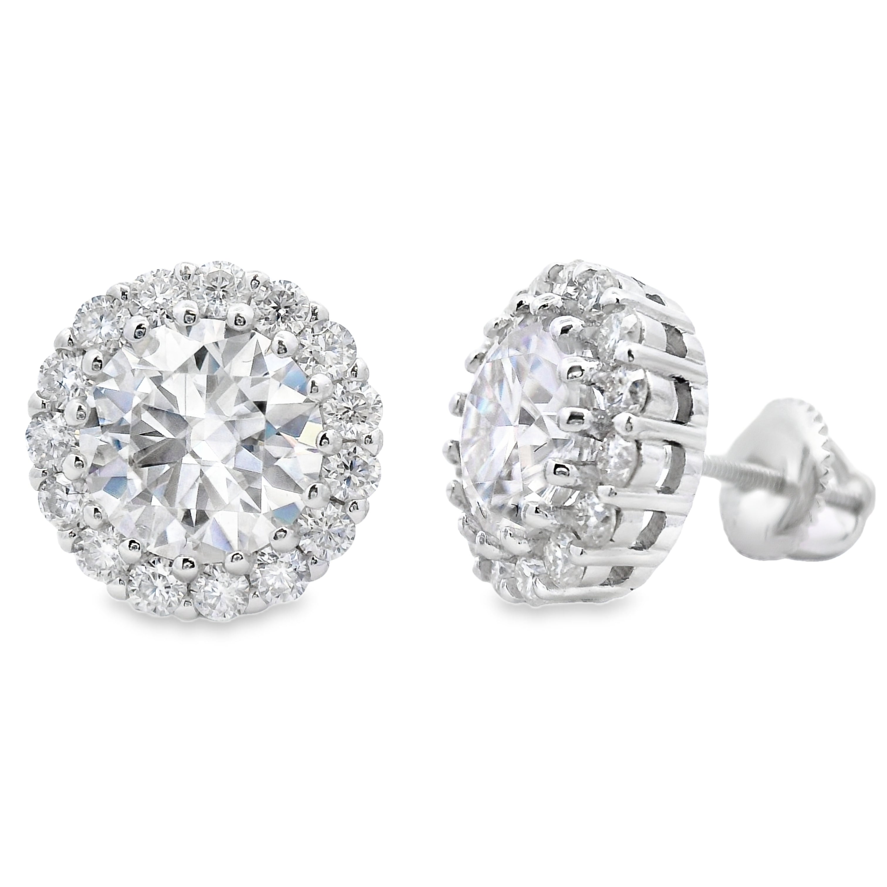 Natural 5.00ct Moissanite Stud Earrings Sterling Silver on sale at MyriadMart