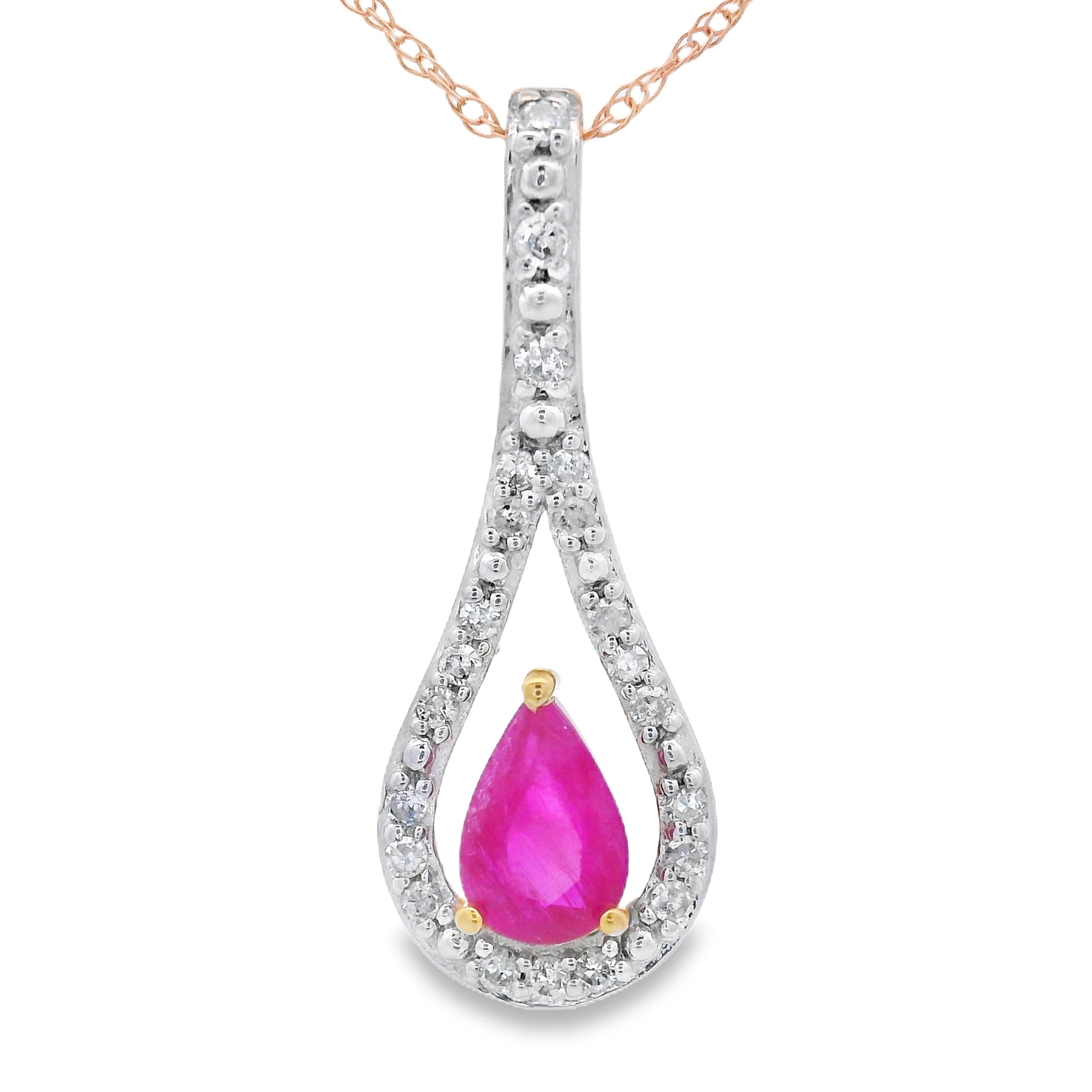.48ct Ruby Diamond Fashion Pendants 10KT Yellow Gold on sale at MyriadMart