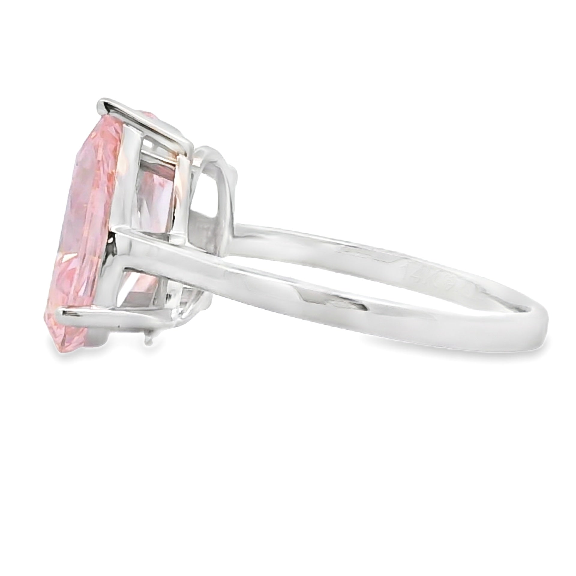 Natural 5.50ct Lab Grown Diamond Ring 14KT White Gold on sale at MyriadMart