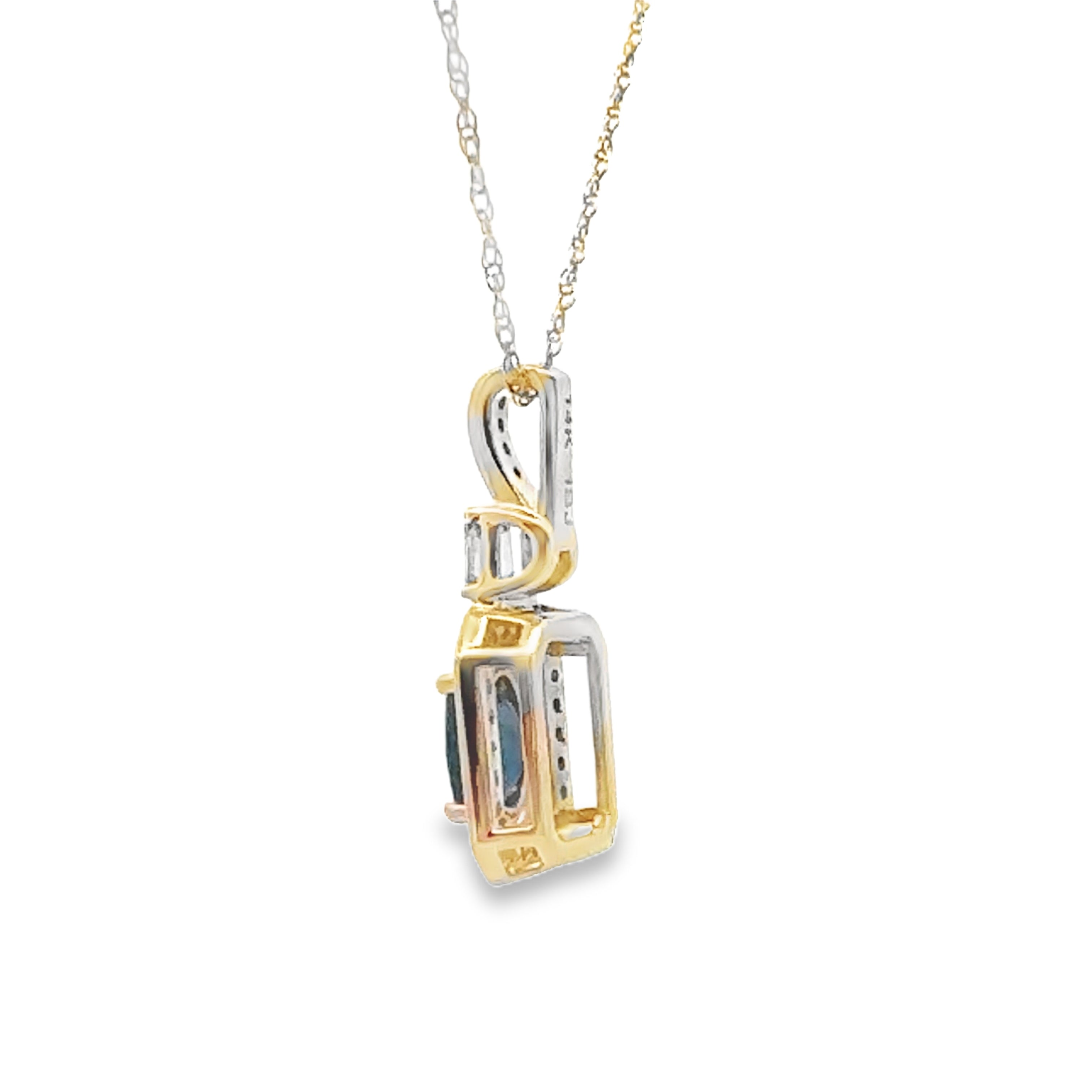 Sapphire Diamond Fashion Pendants 14KT Yellow Gold on sale at MyriadMart