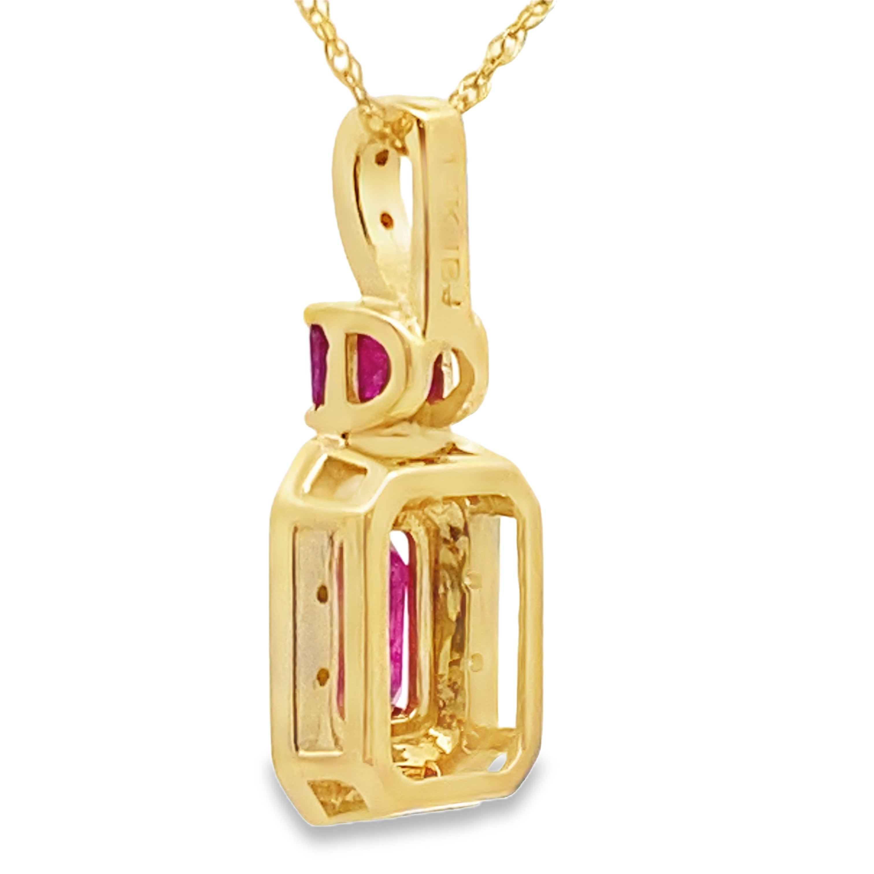 .82ct Ruby Diamond Fashion Pendants 14KT Yellow Gold on sale at MyriadMart