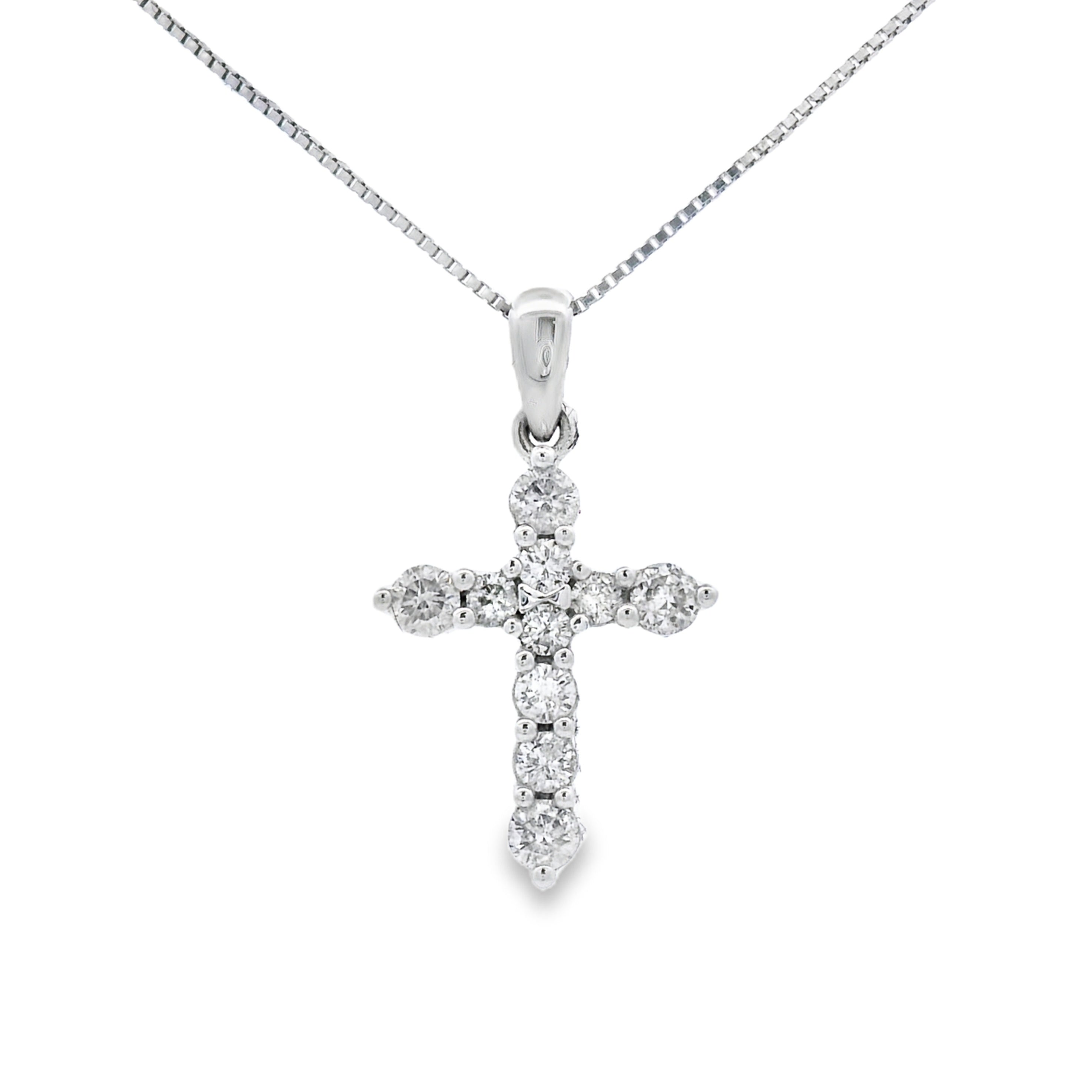.30ct Diamond Cross Religious Pendant 14KT White Gold on sale at MyriadMart