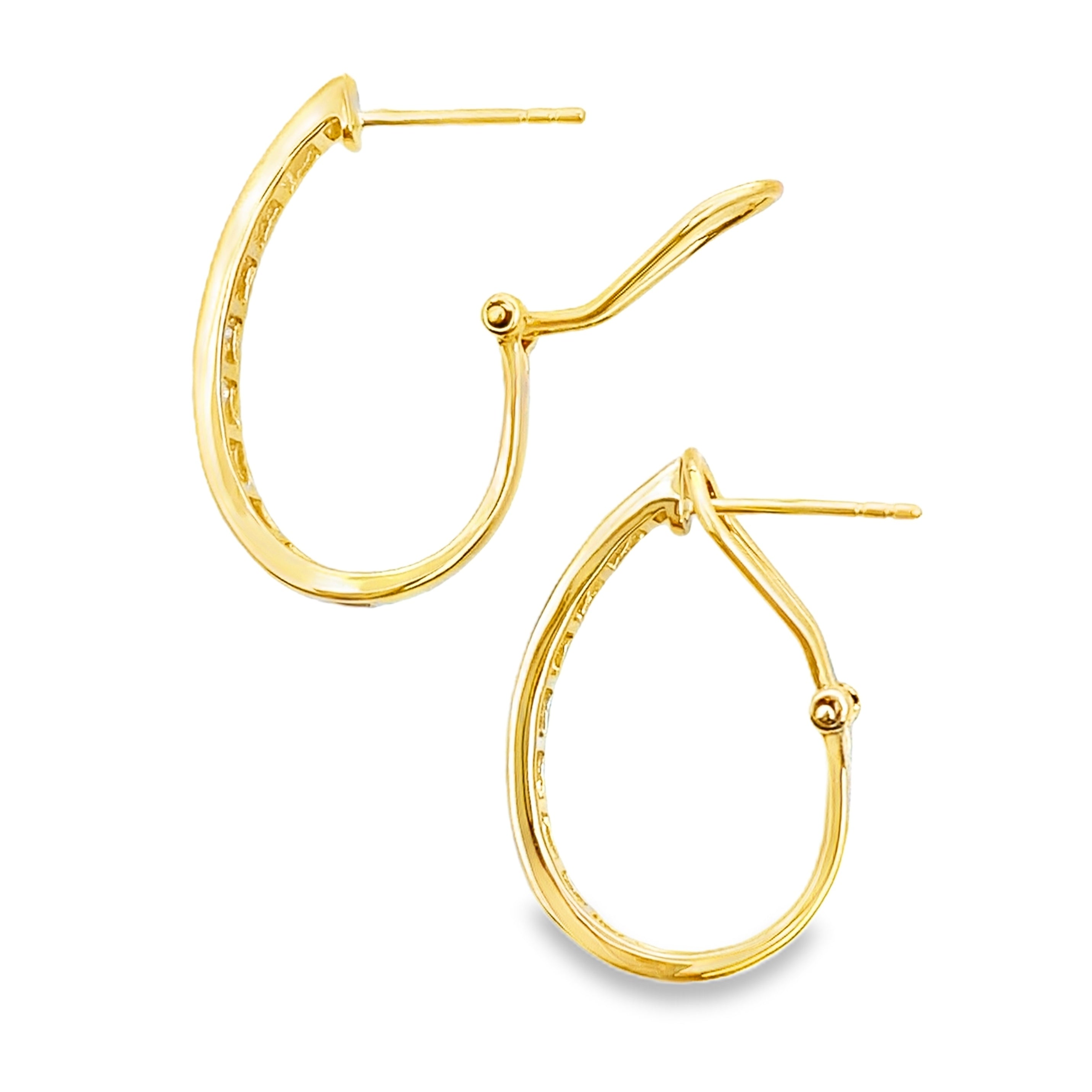 1.00ct Lab Grown Diamond Hoop Earrings 14KT Yellow Gold on sale at MyriadMart