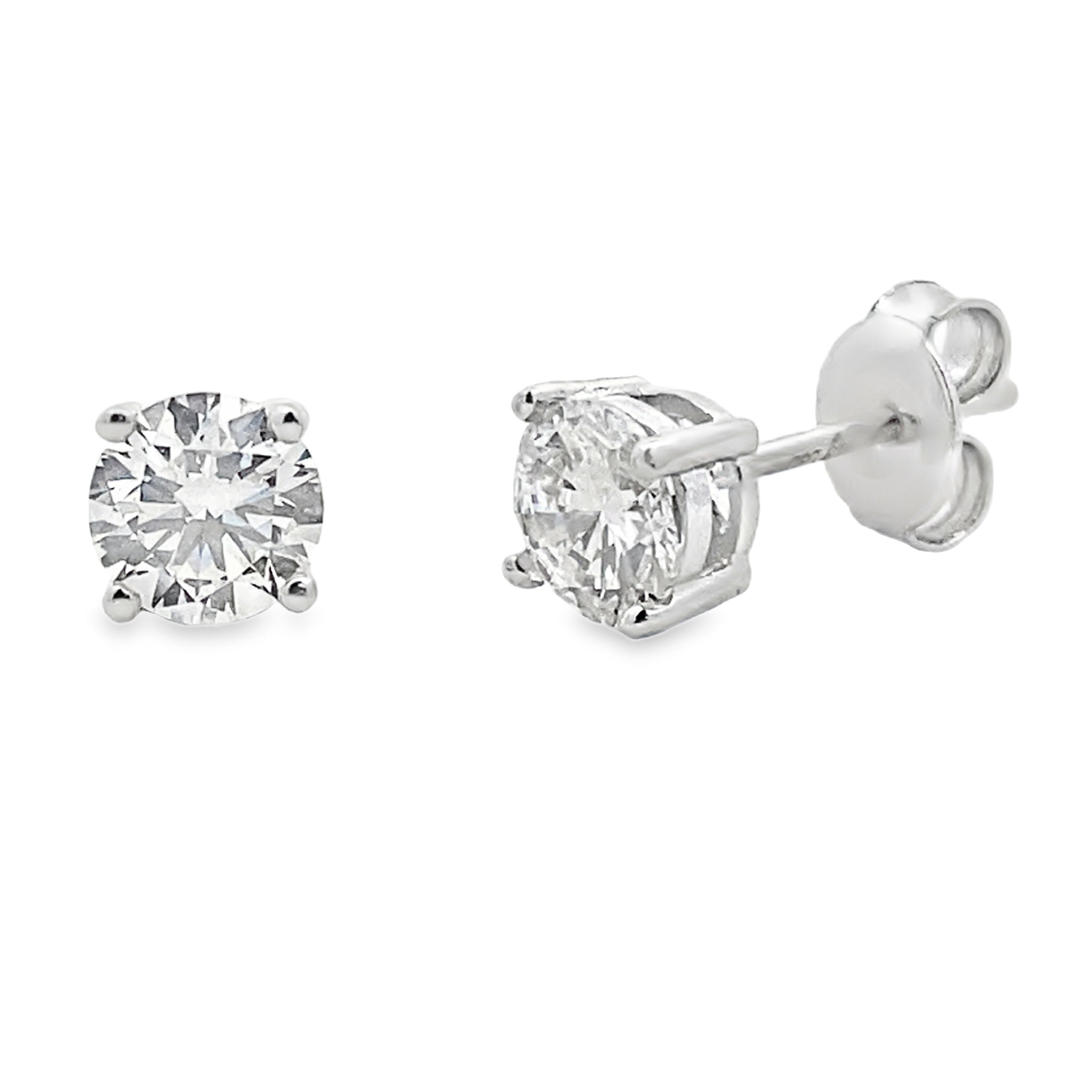 1.00ct Lab Grown Diamond Stud Earrings Sterling Silver on sale at MyriadMart