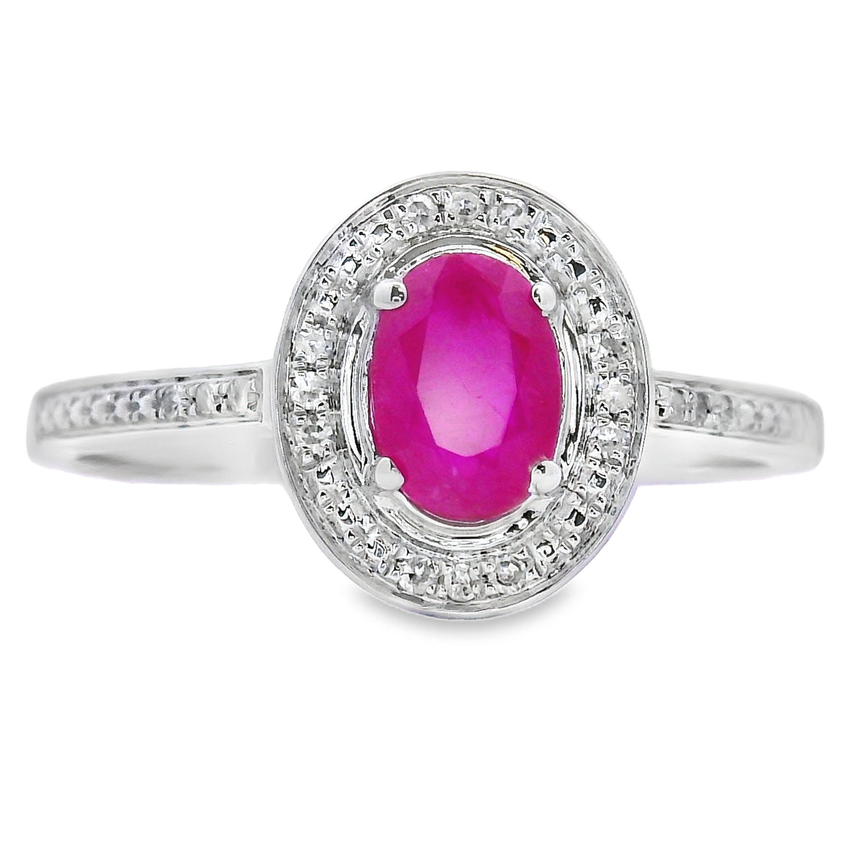 .67ct Ruby Diamond Ring 10KT White Gold on sale at MyriadMart