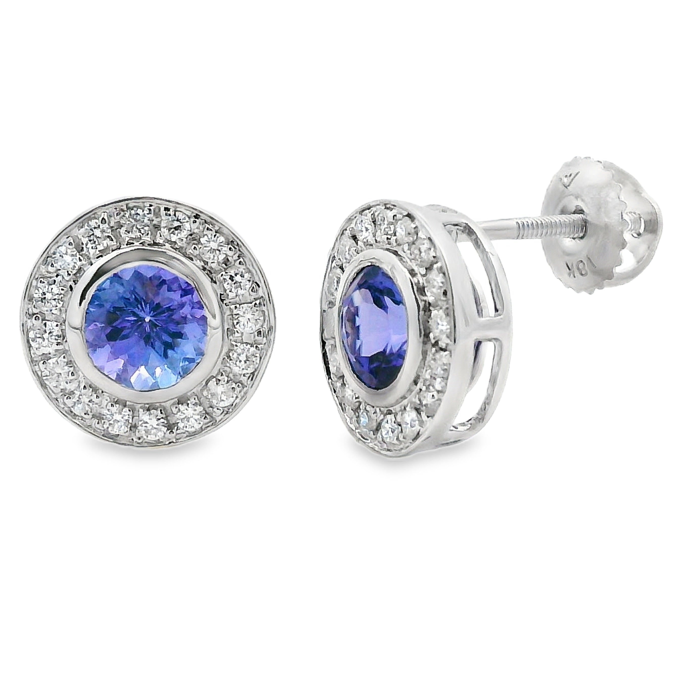 1.75ct Tanzanite Diamond Earrings 18KT White Gold on sale at MyriadMart