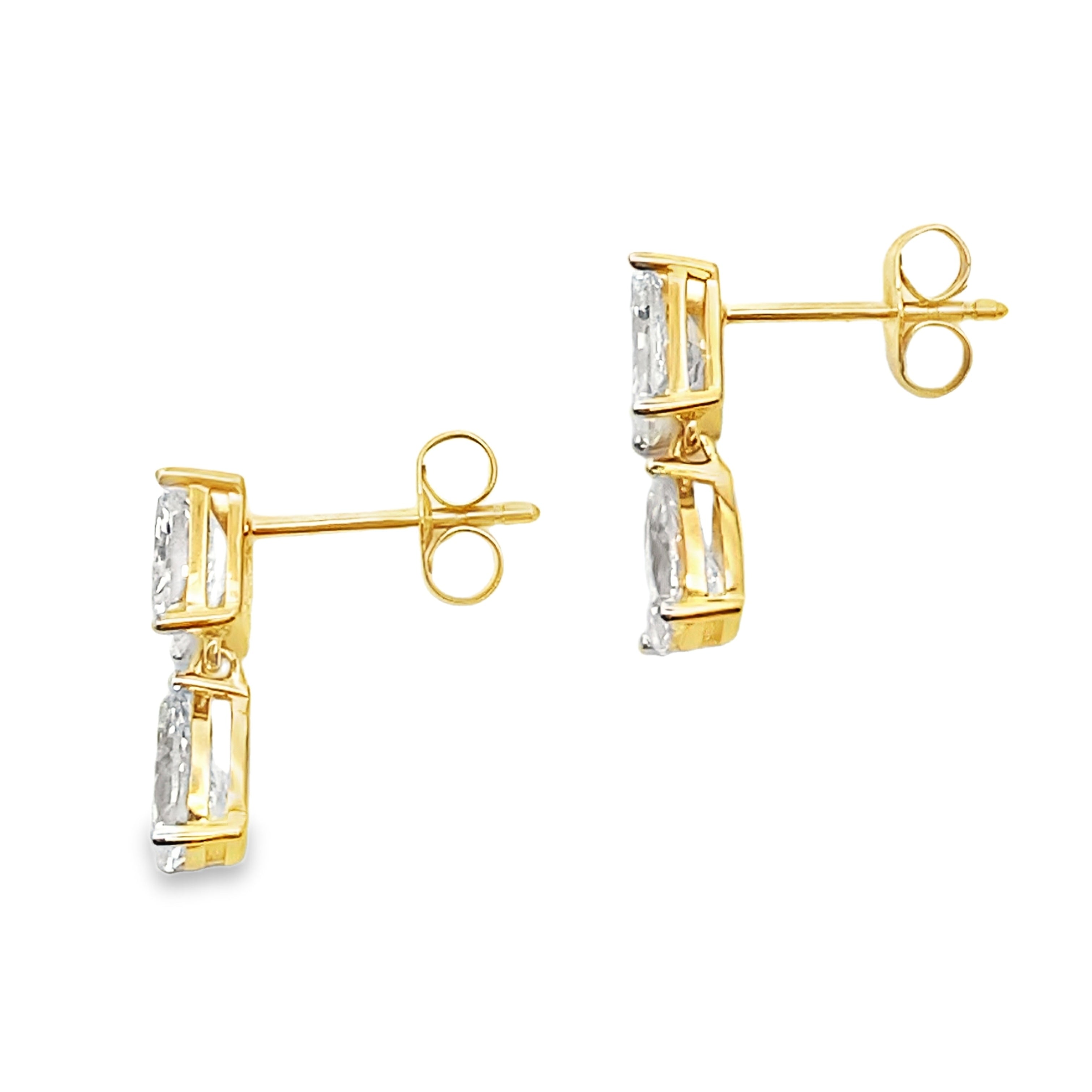 2.50ct Lab Grown Diamond Earrings 14KT Yellow Gold on sale at MyriadMart