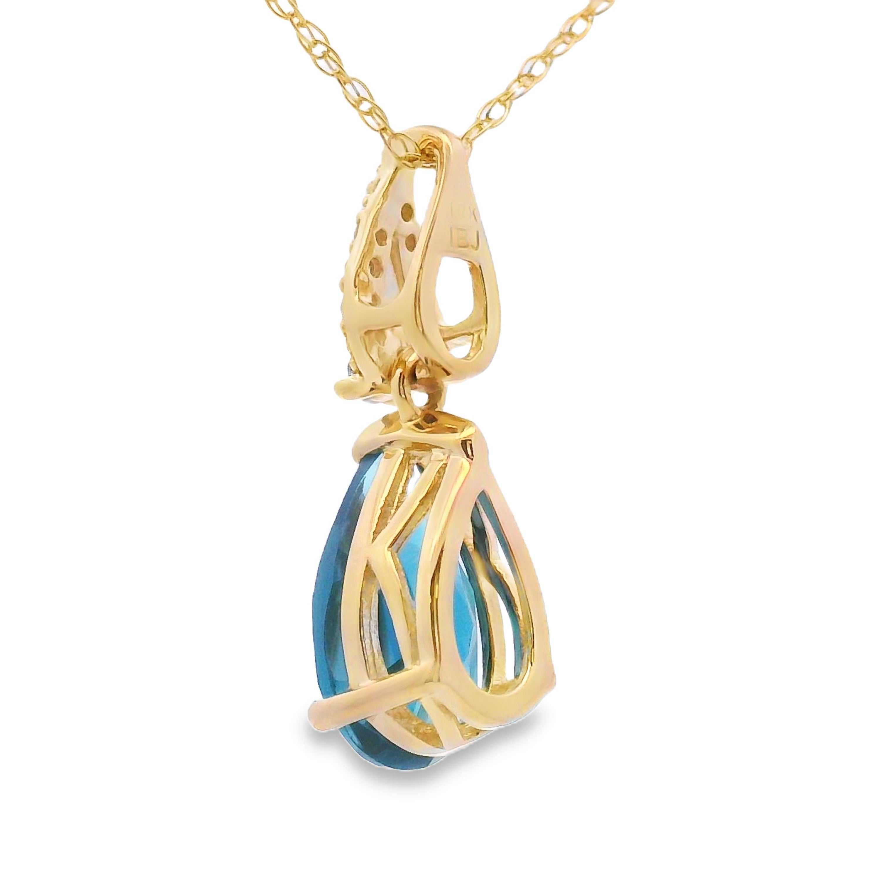 London Blue Topaz Fashion Pendants 10KT Yellow Gold on sale at MyriadMart