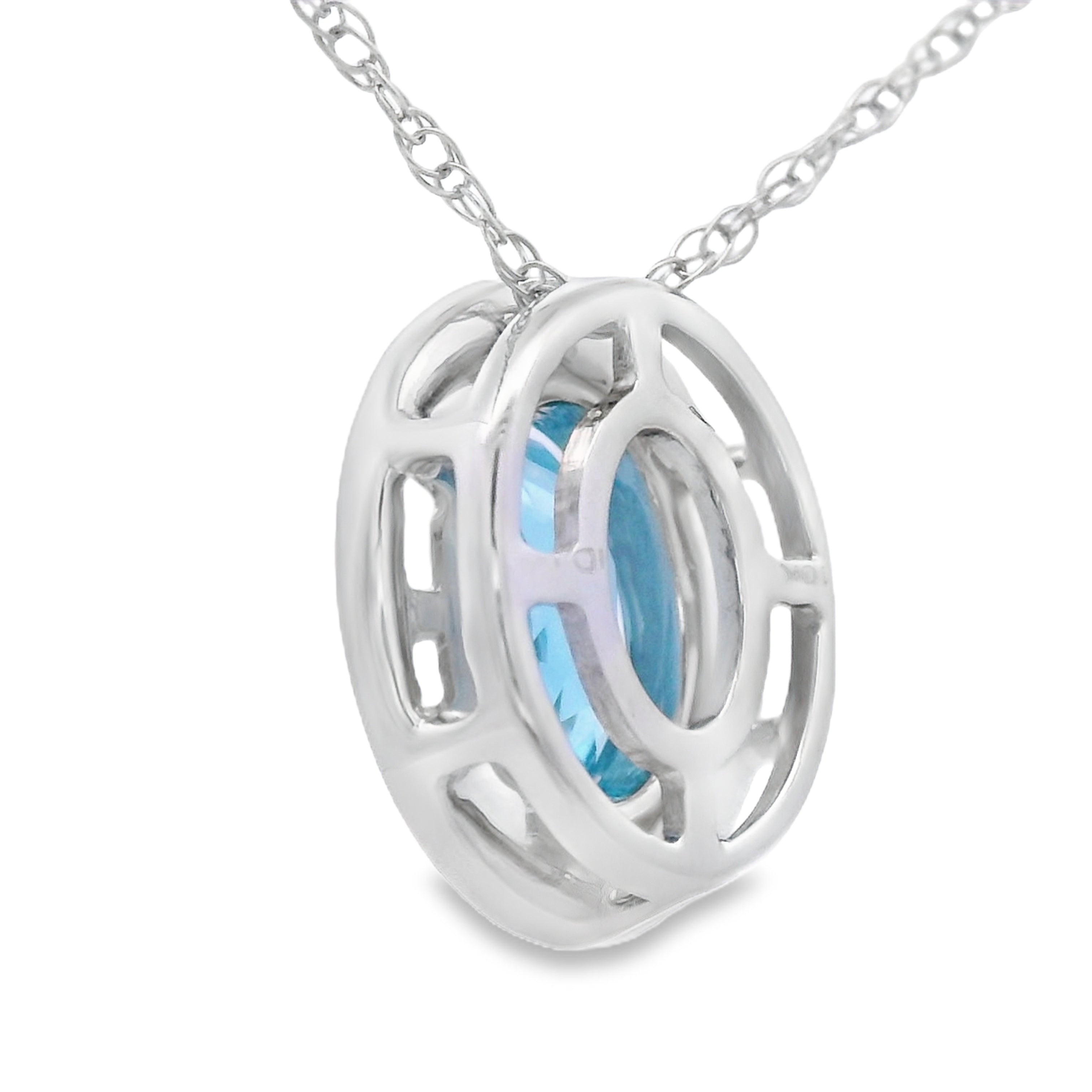 Blue Topaz Diamond Fashion Pendants 10KT White Gold on sale at MyriadMart