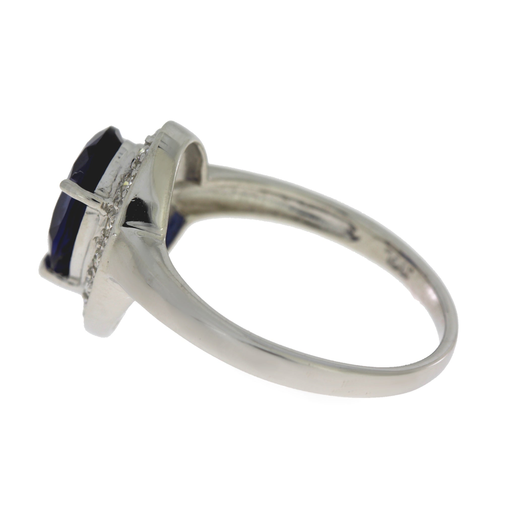 Created Sapphire Moissanite Ring Sterling Silver on sale at MyriadMart