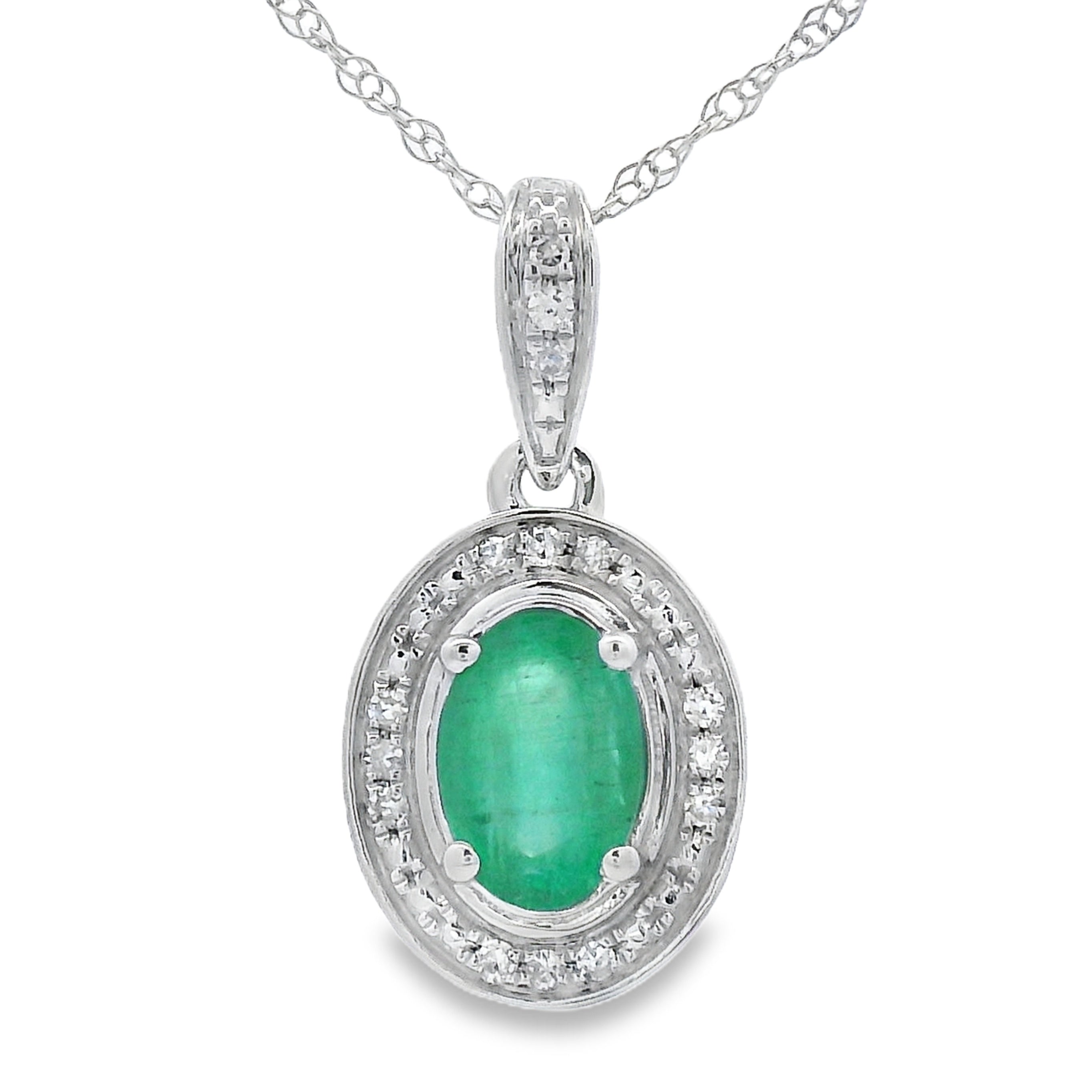 .46ct Emerald Diamond Fashion Pendants 10KT White Gold on sale at MyriadMart