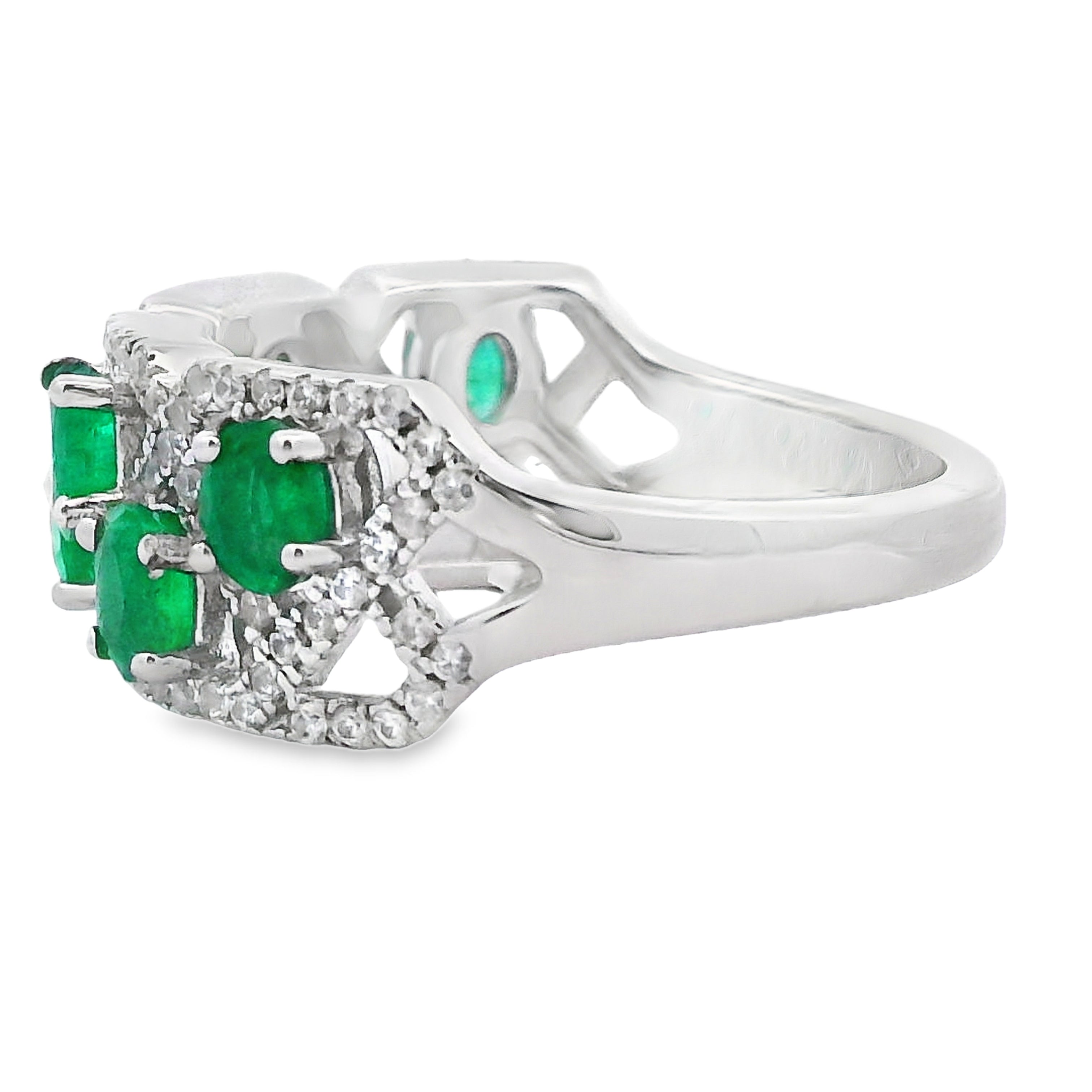1.82ct Emerald Zircon Ring Sterling Silver on sale at MyriadMart