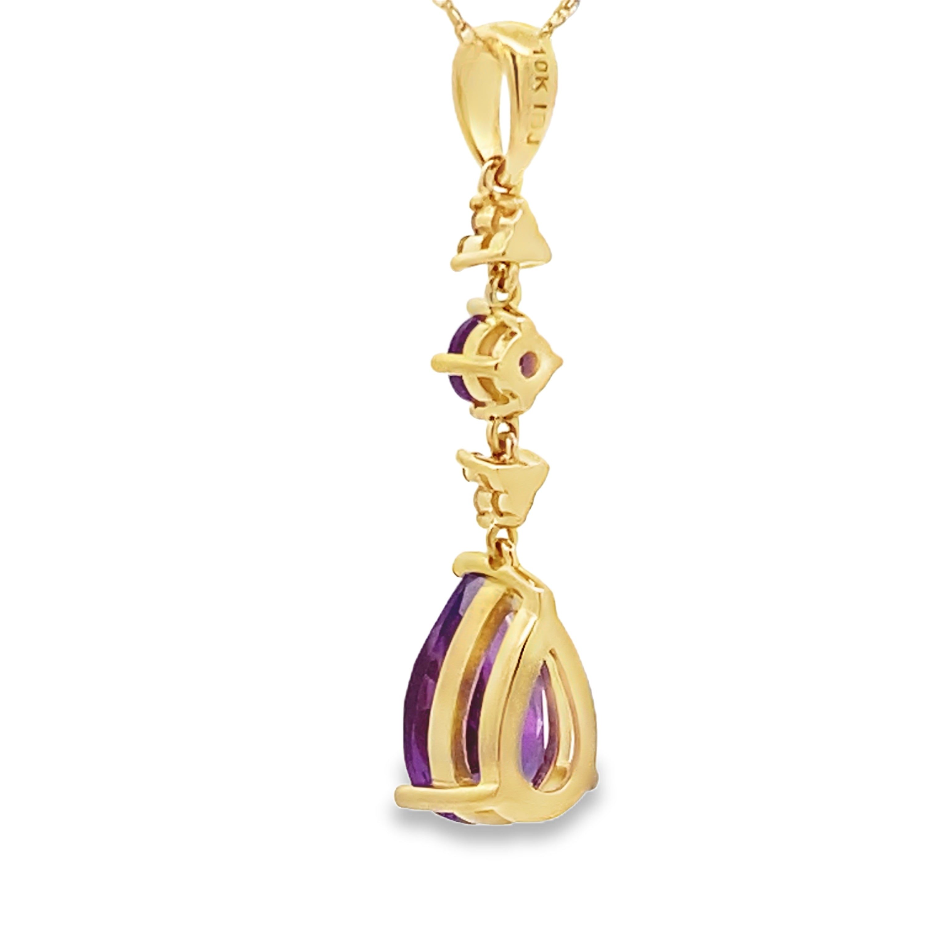 Amethyst Diamond Fashion Pendants 10KT Yellow Gold on sale at MyriadMart