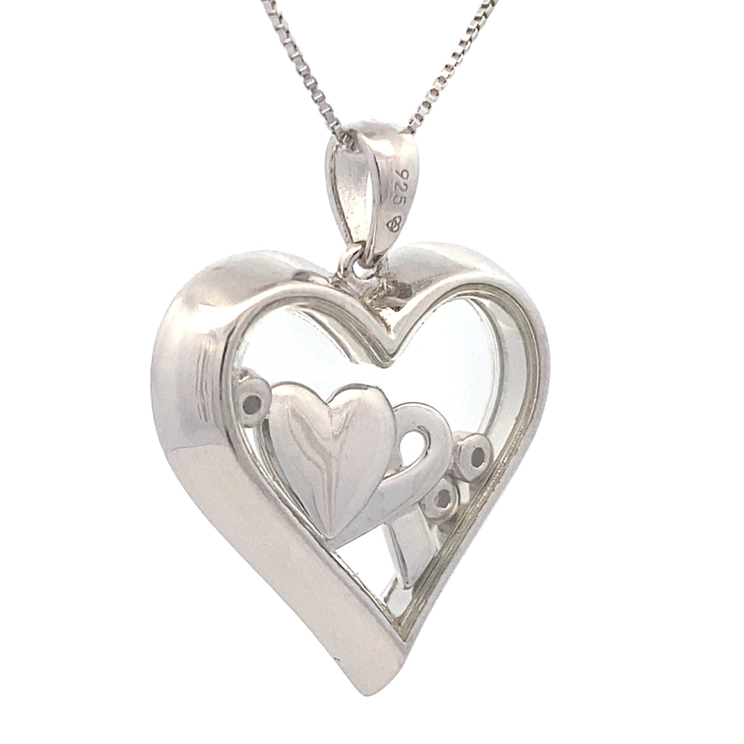 .02ct Diamond Heart Love Pendant Sterling Silver on sale at MyriadMart