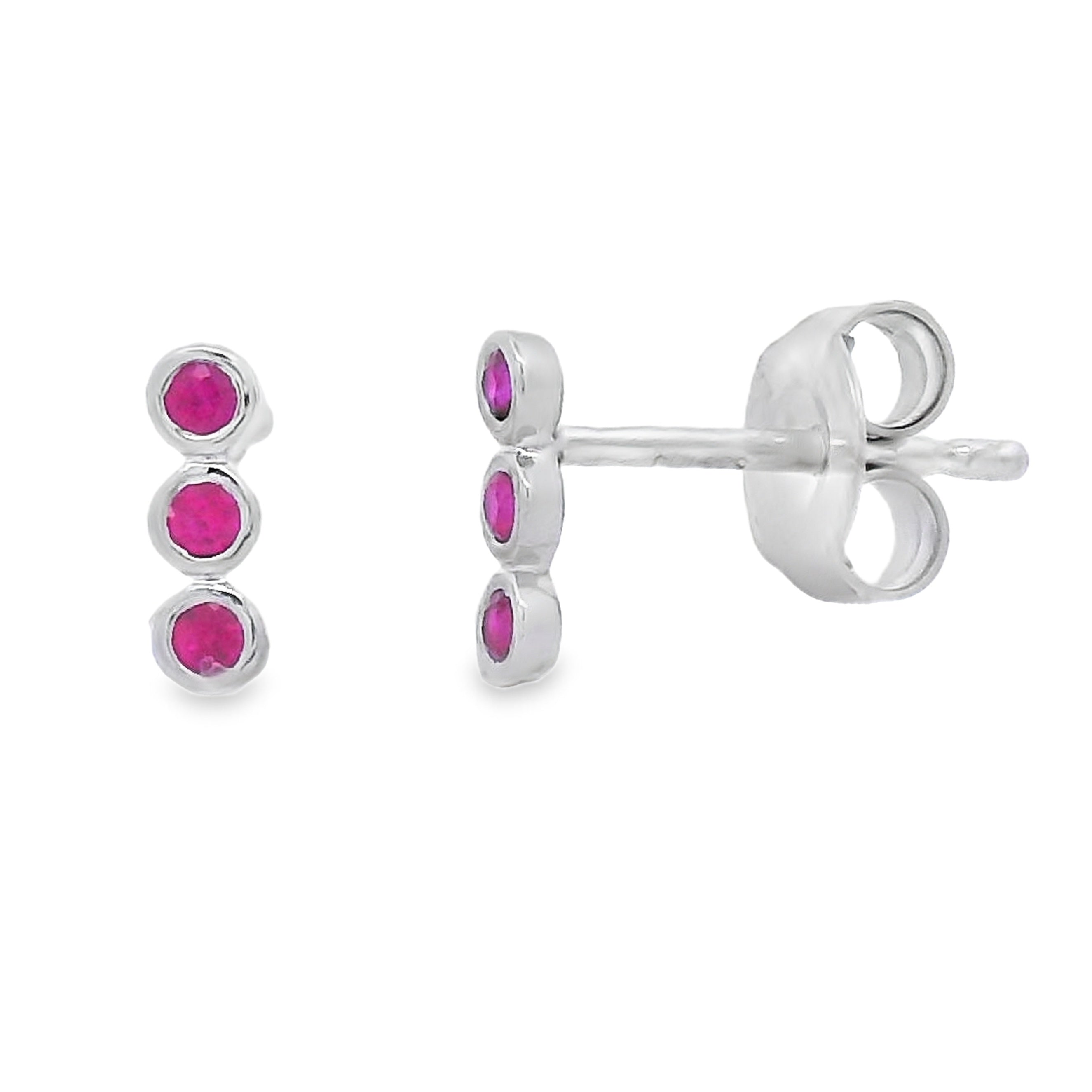 Genuine .11ct Ruby Earrings 14KT White Gold on sale at MyriadMart