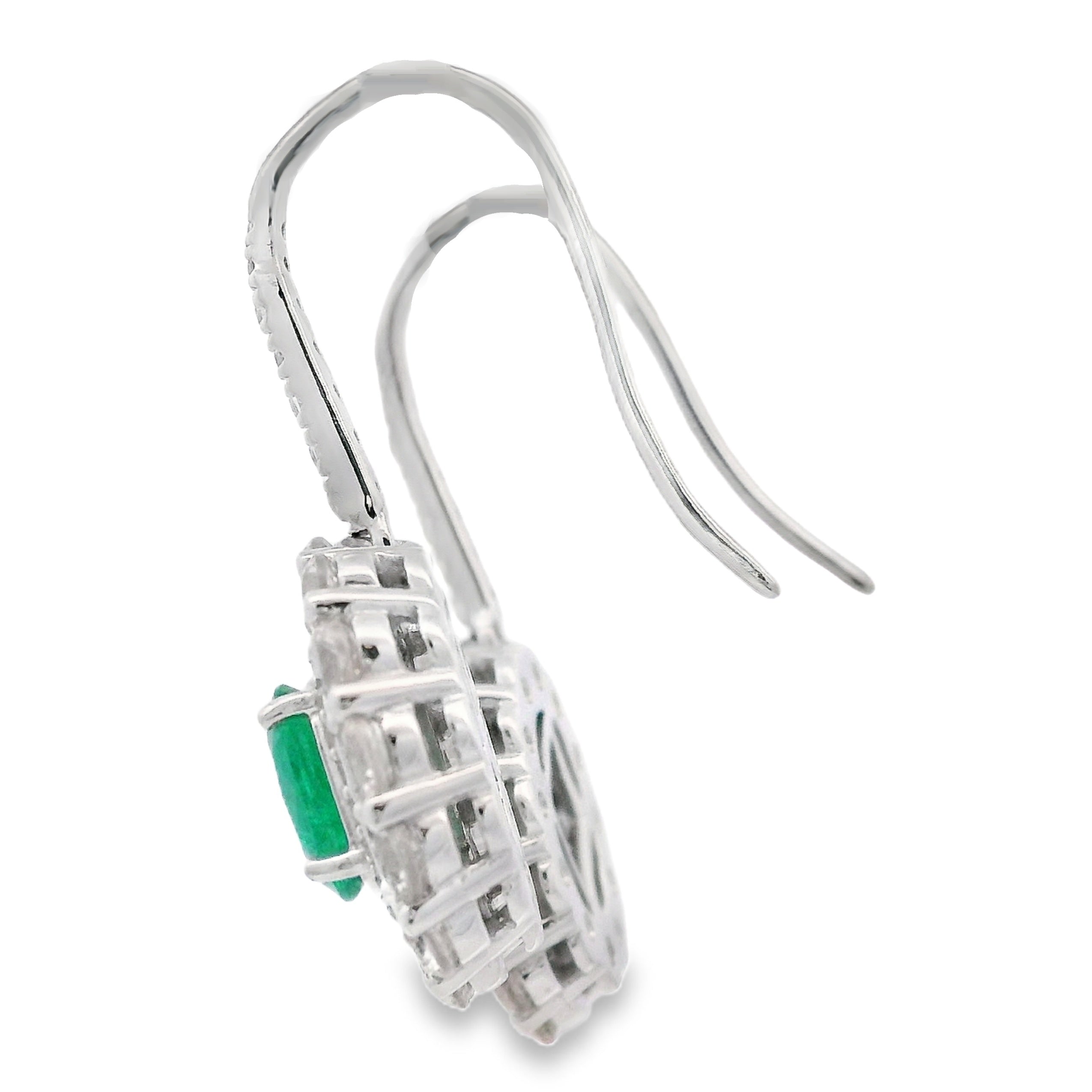 5.28ct Emerald Zircon Dangle Earrings Sterling Silver on sale at MyriadMart