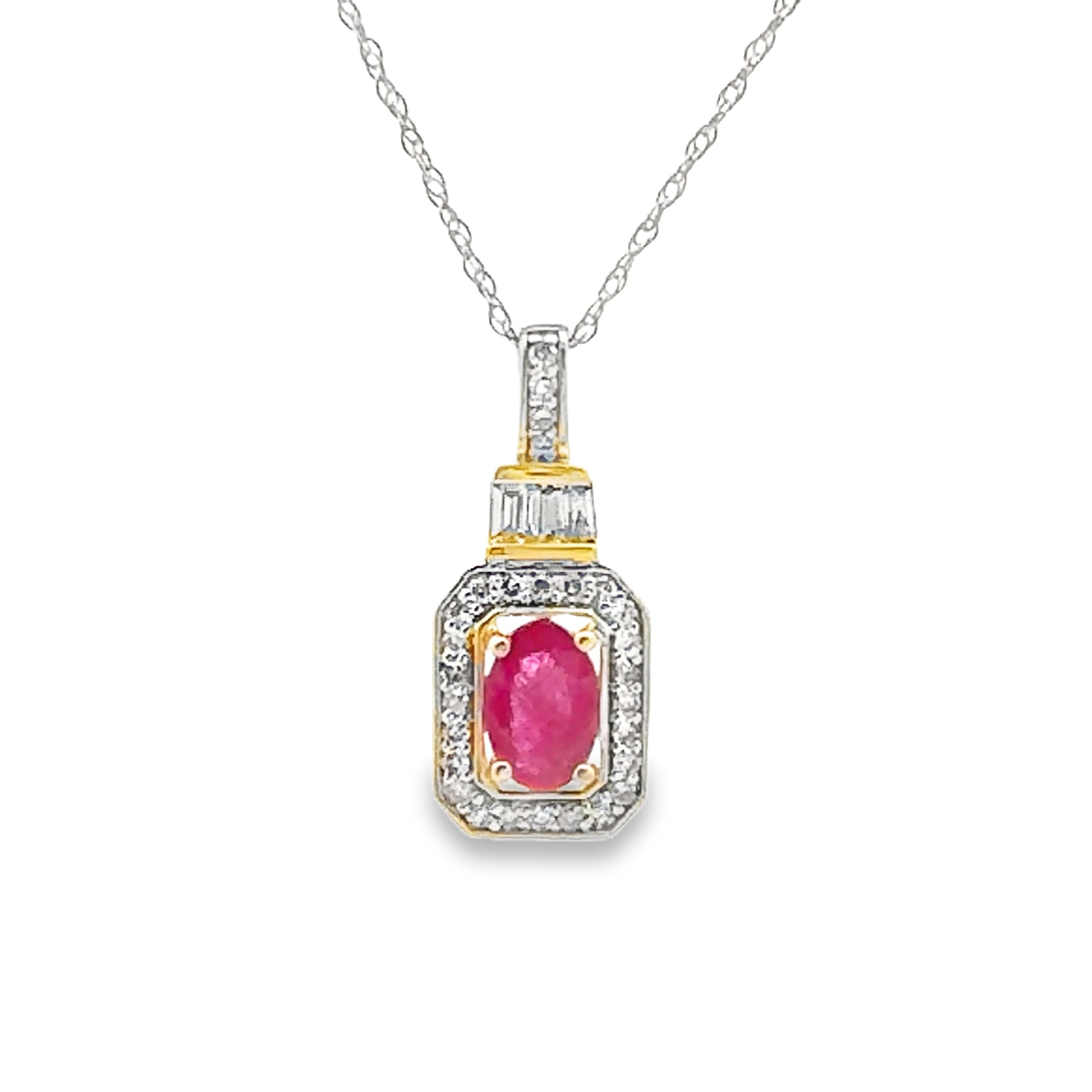 .72ct Ruby Diamond Fashion Pendants 14KT Yellow Gold on sale at MyriadMart