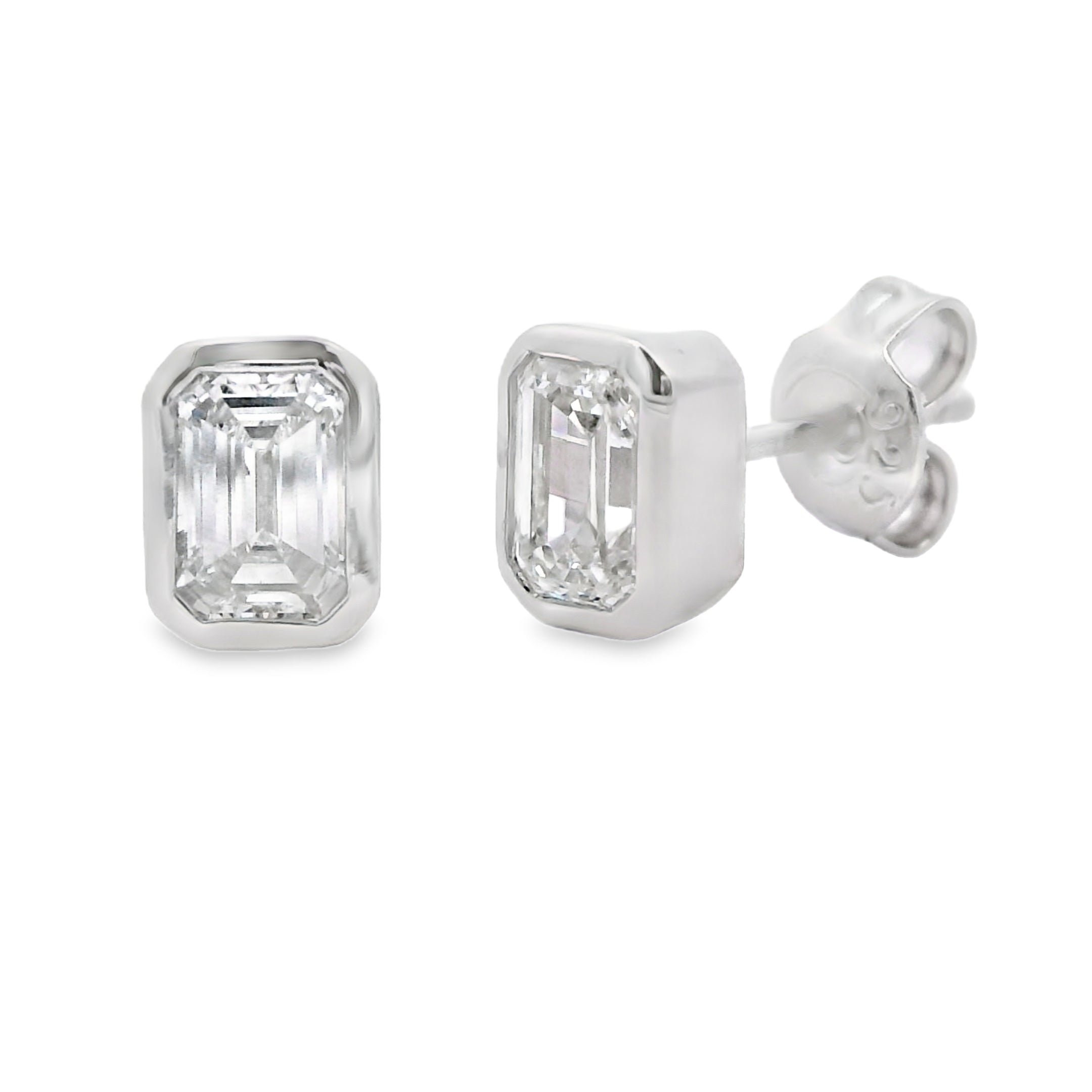 1.00ct Lab Grown Diamond Stud Earrings Sterling Silver on sale at MyriadMart