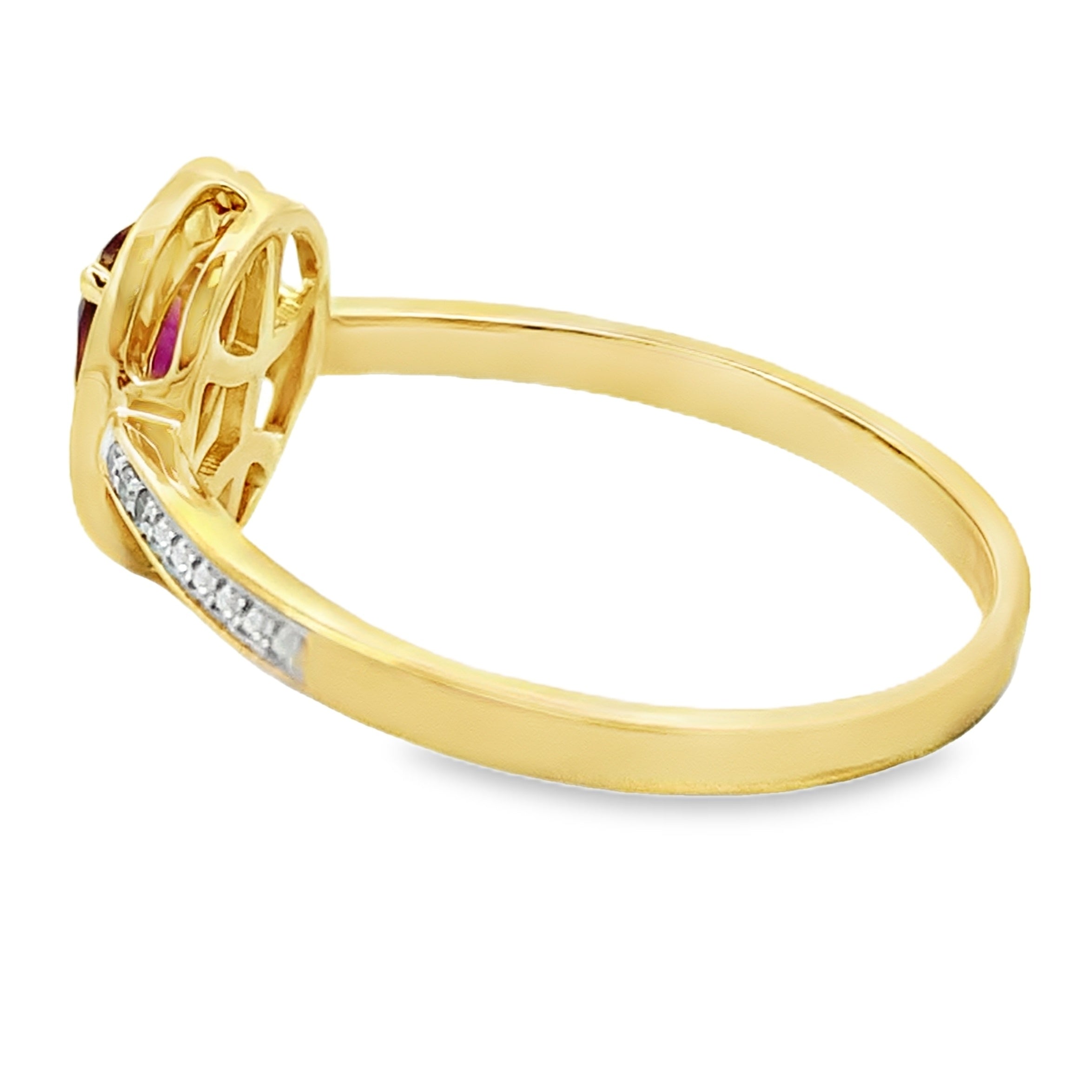 .56ct Garnet Diamond Ring 10KT Yellow Gold on sale at MyriadMart