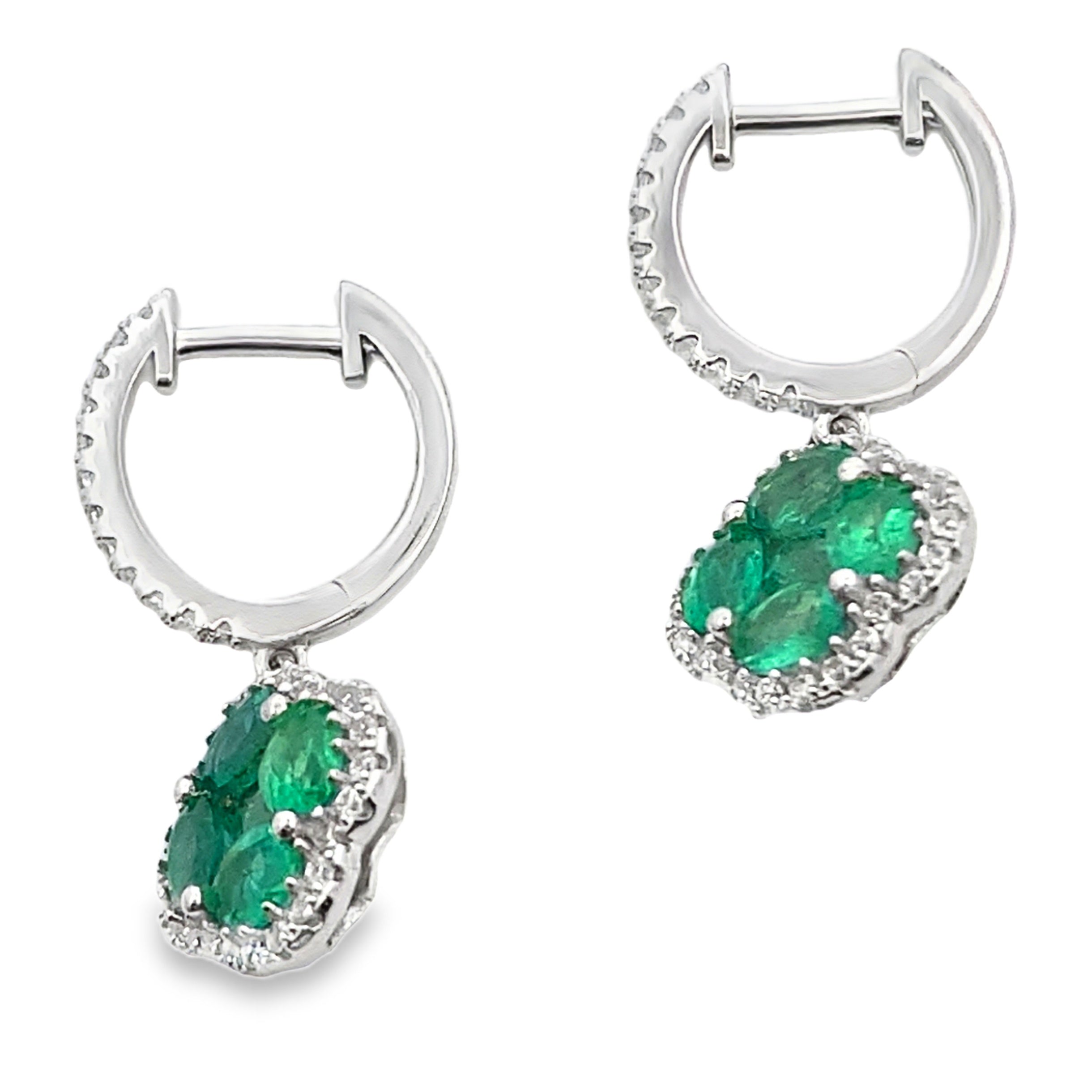 1.93ct Emerald Zircon Dangle Earrings Sterling Silver on sale at MyriadMart