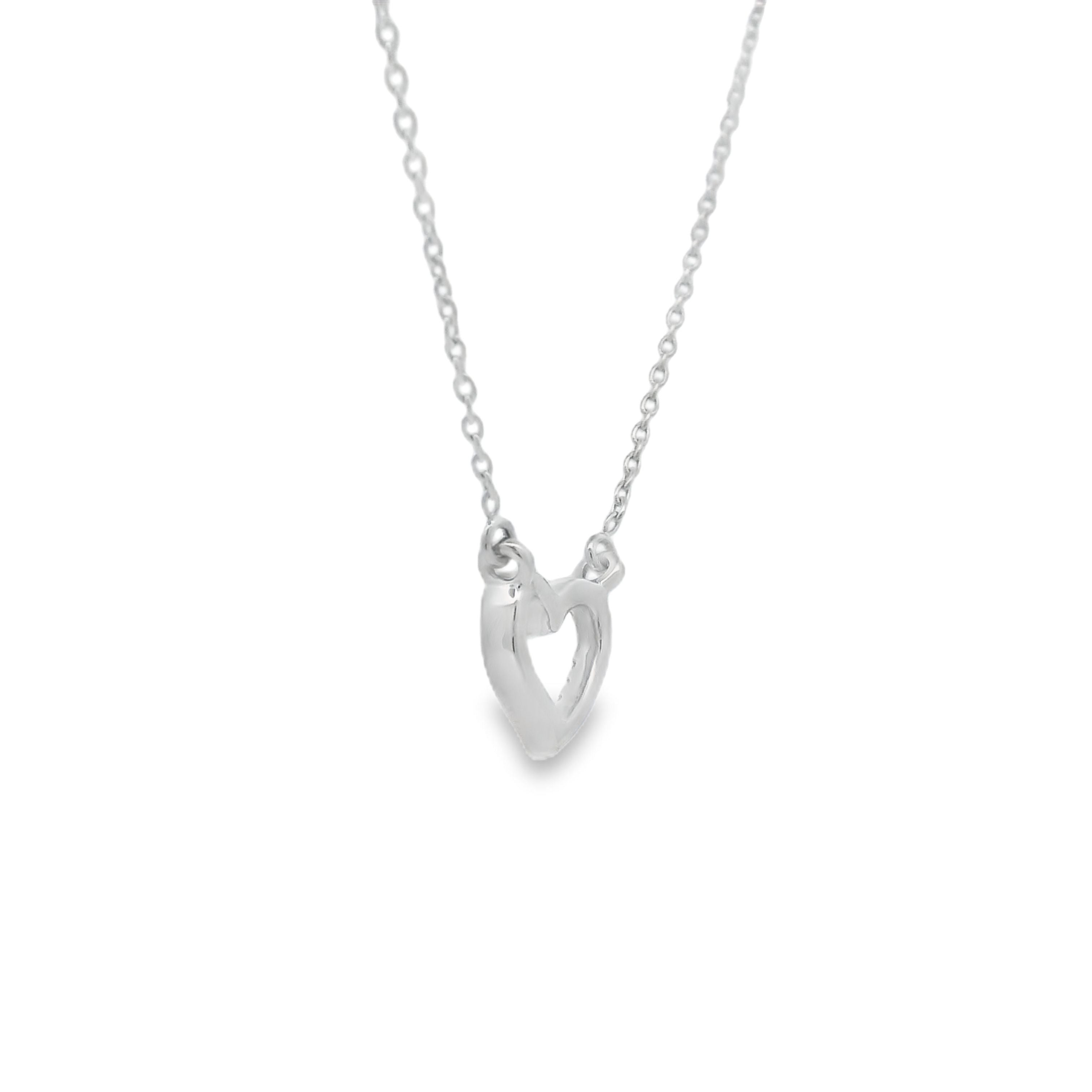 .03ct Diamond Heart Love Pendant 14KT White Gold on sale at MyriadMart