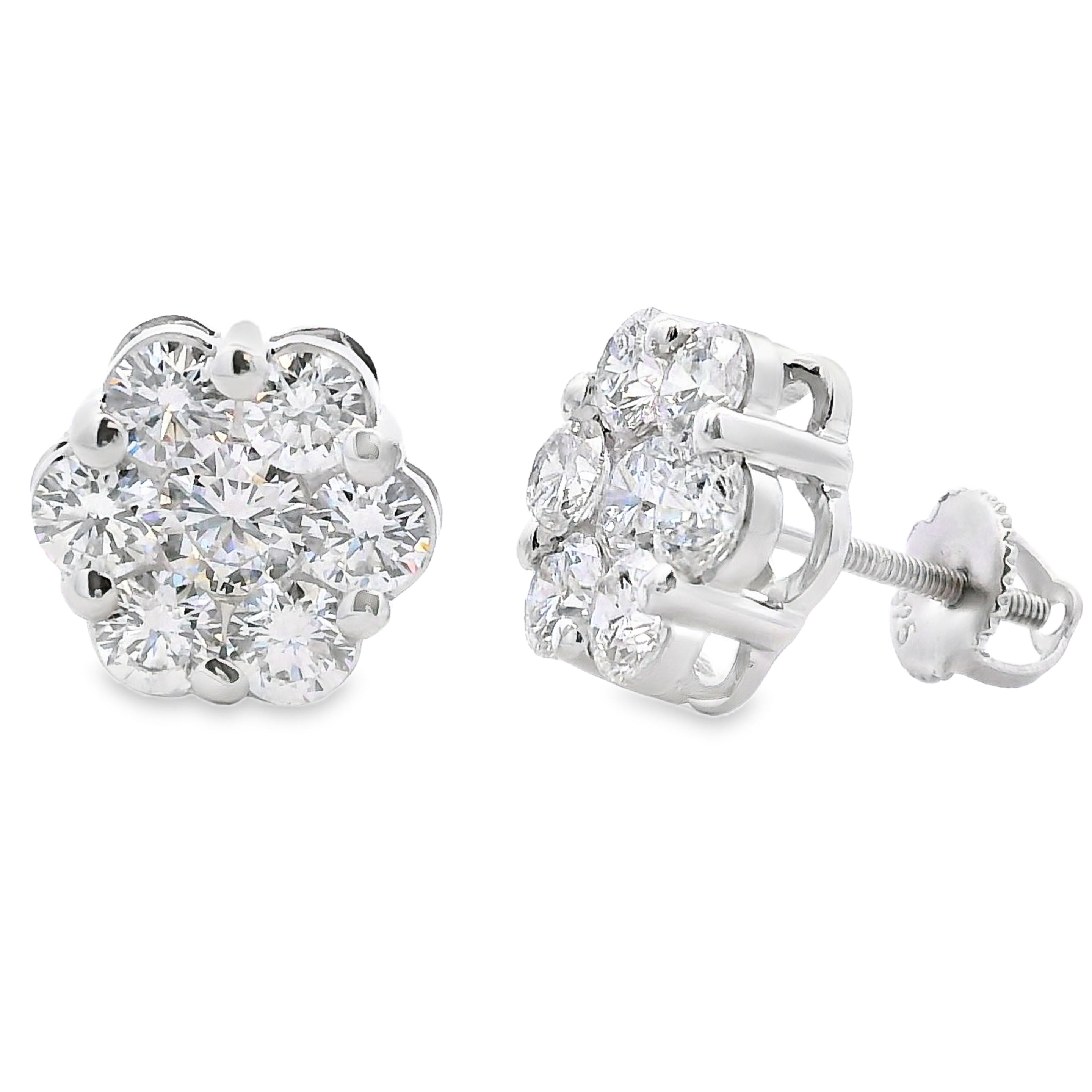 3.09ct Lab Grown Diamond Earrings Sterling Silver on sale at MyriadMart