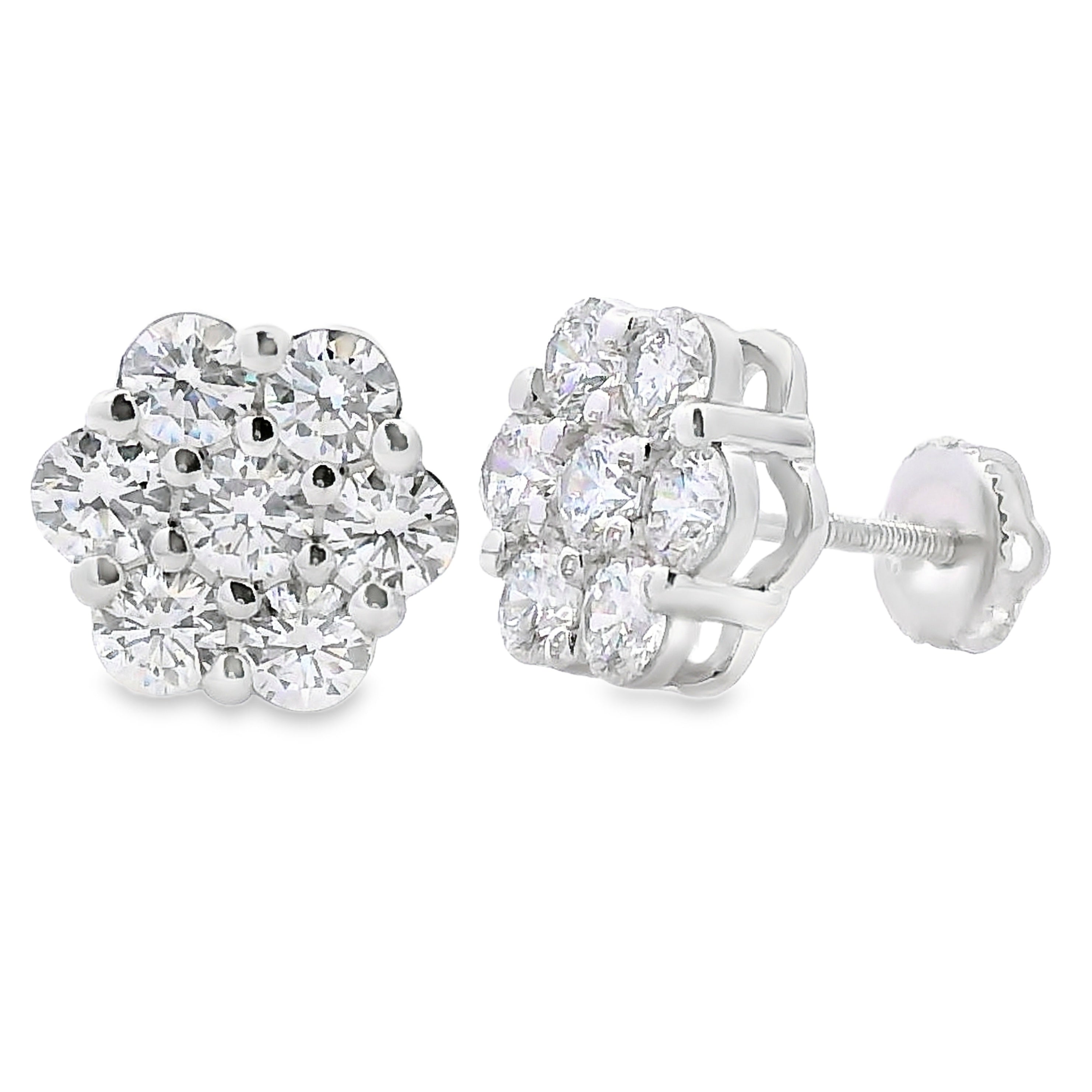 2.81ct Lab Grown Diamond Earrings Sterling Silver on sale at MyriadMart