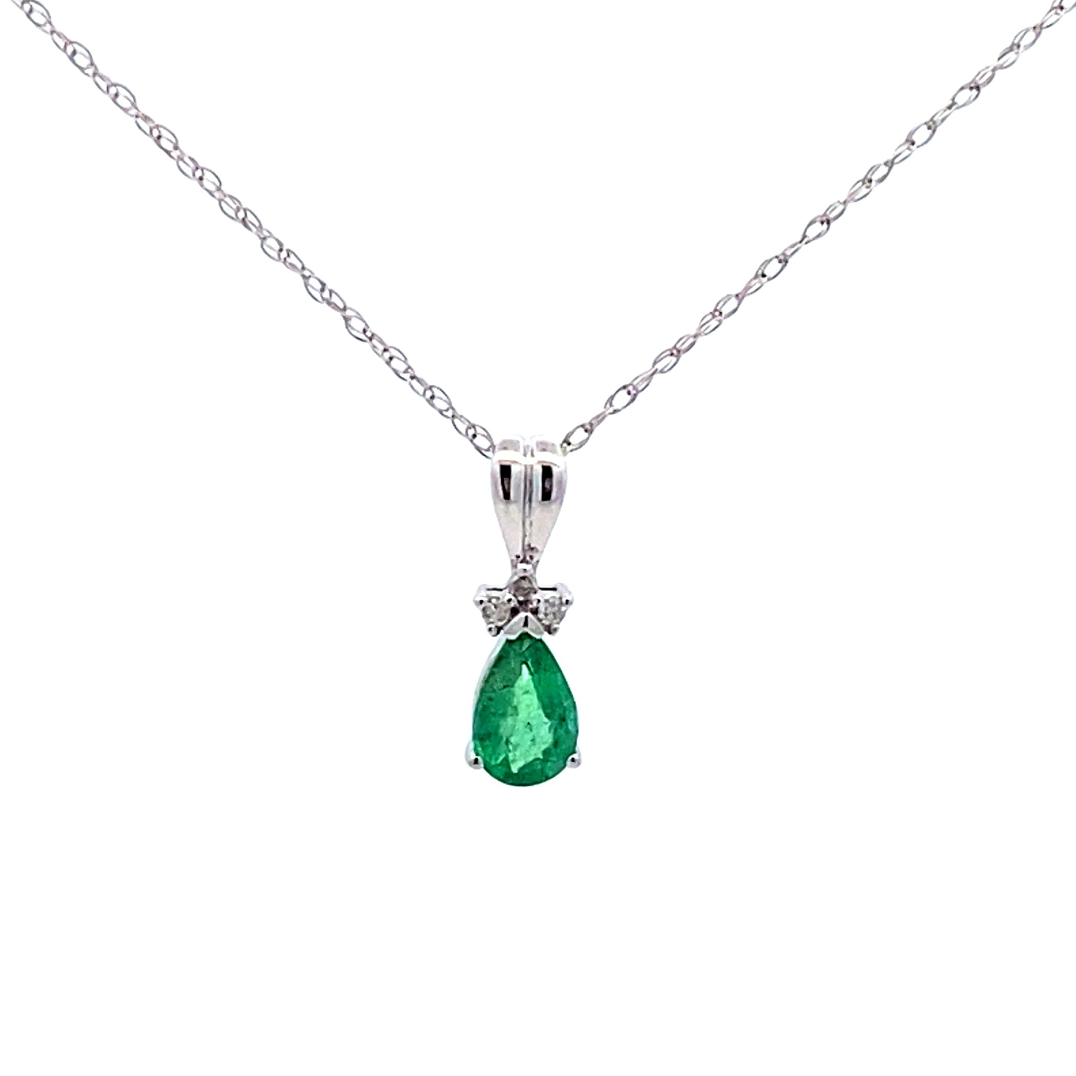 .29ct Emerald Diamond Fashion Pendants 10KT White Gold on sale at MyriadMart