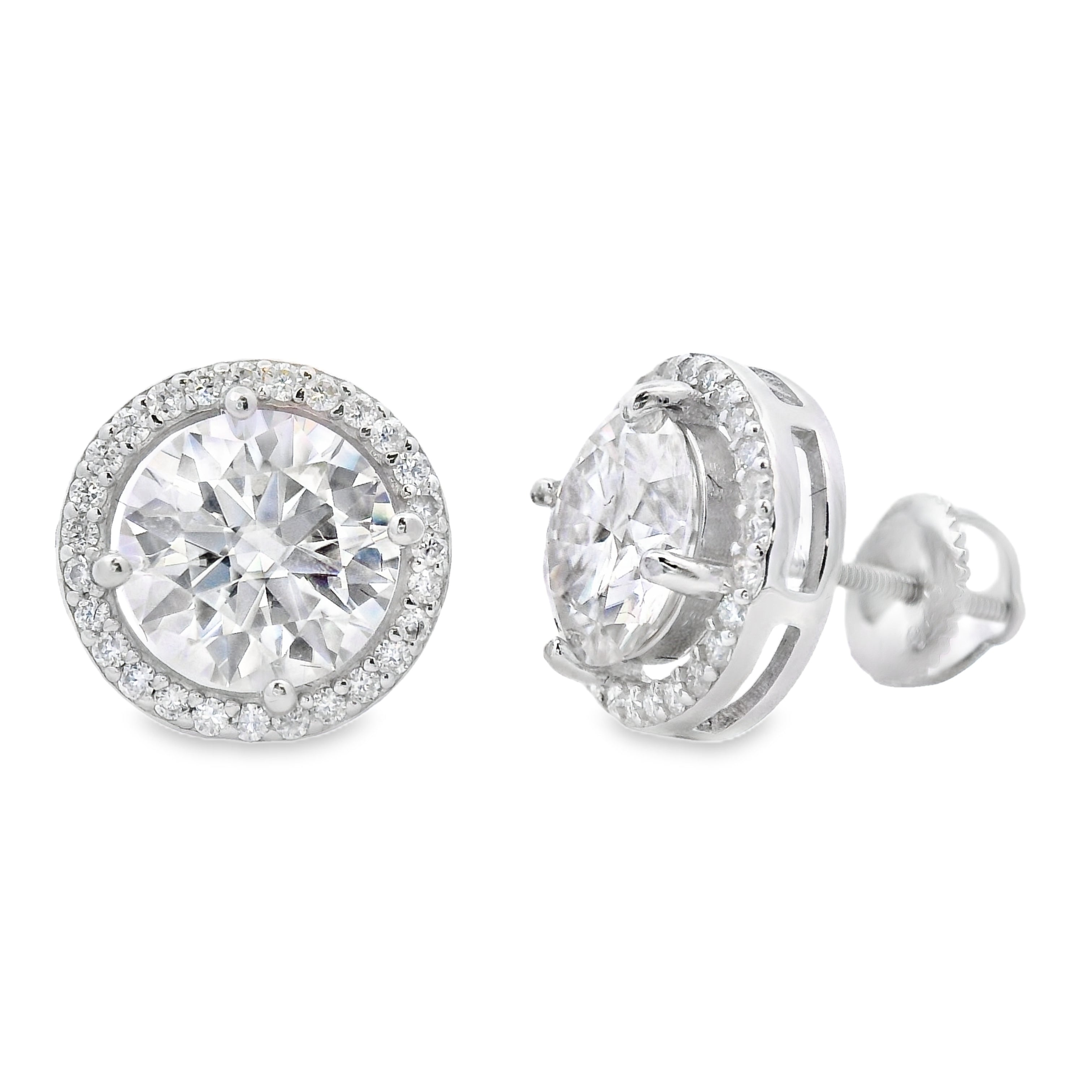 Genuine 4.33ct Moissanite Stud Earrings Sterling Silver on sale at MyriadMart