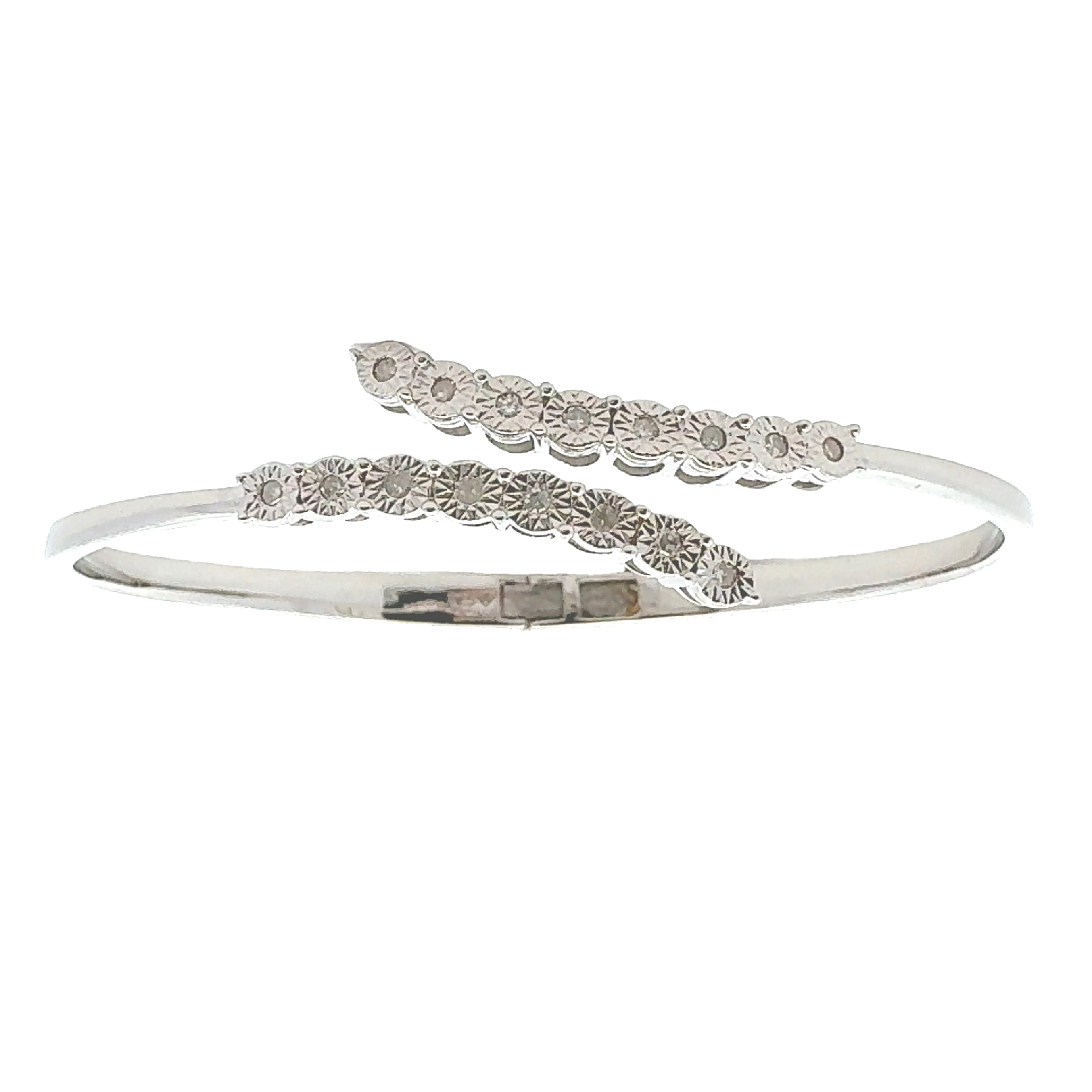 .25ct Diamond Bangle Bracelet Sterling Silver on sale at MyriadMart